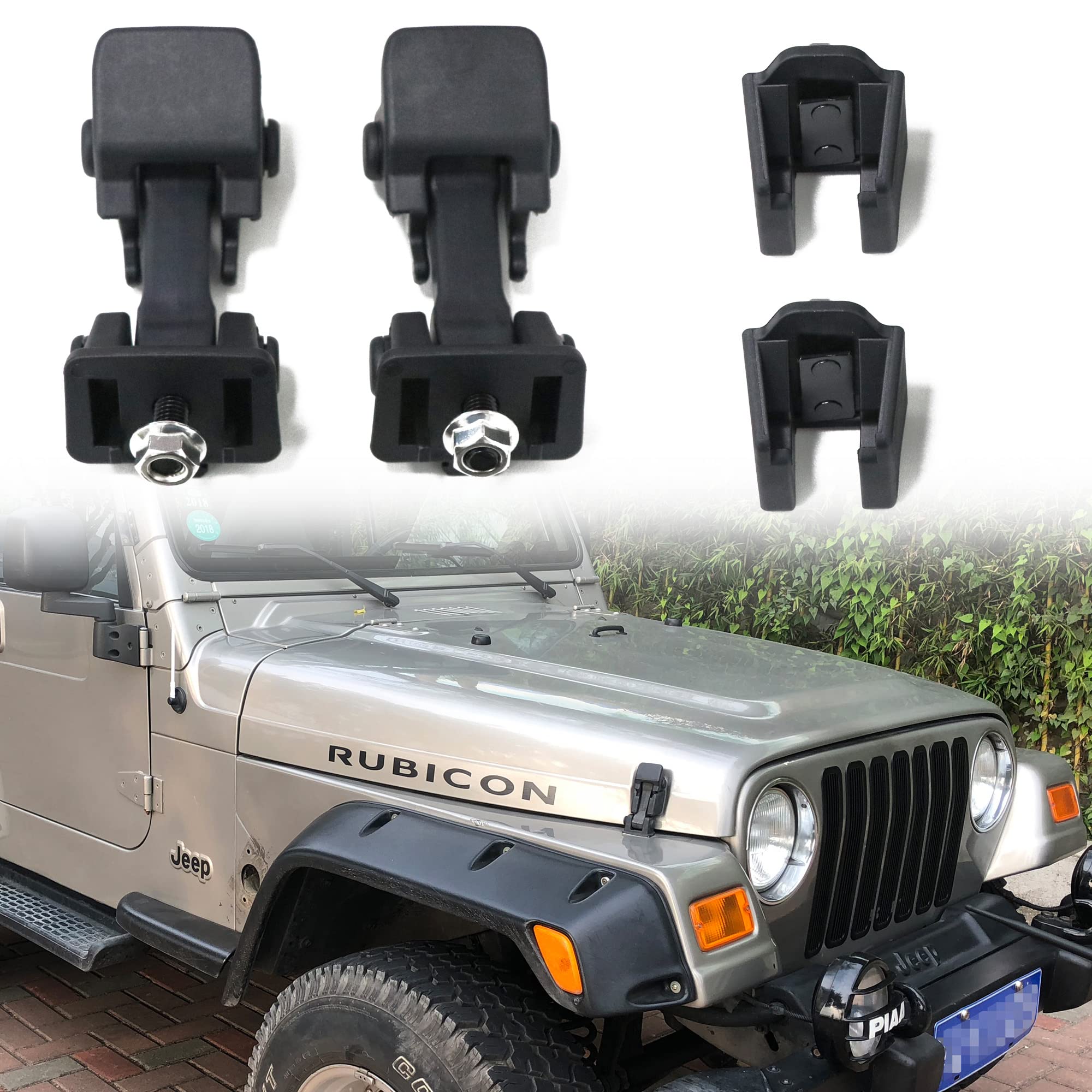 OEM TJ Hood Latches - Original Factory Replacement Hood Latch Kit for 1997-2006 Jeep Wrangler TJ (1 Pair, Black) | Durable Off-Road Accessories for Jeep Enthusiasts