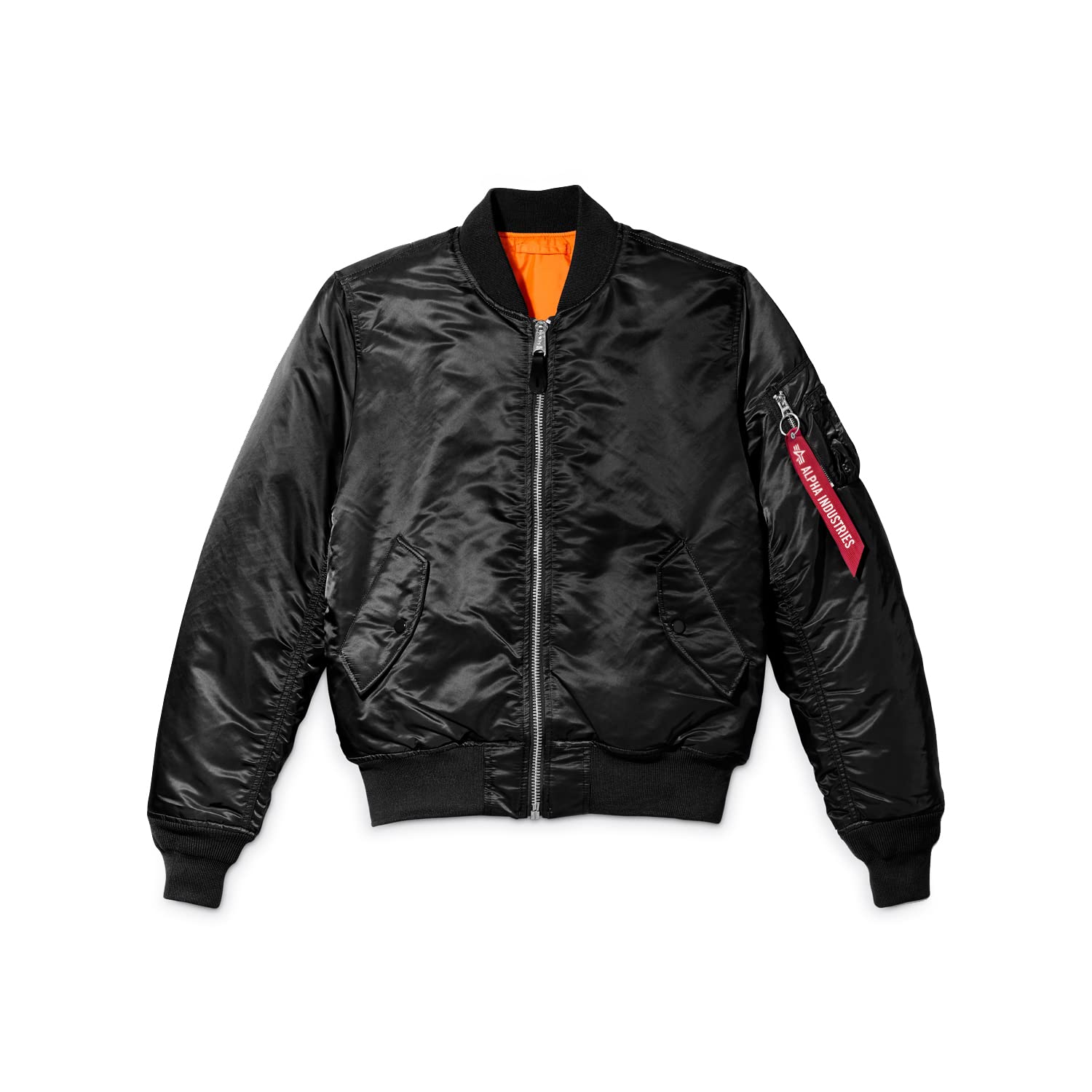 Alpha Industries MA-1 Slim Fit Bomber Flight Jacket for Men - Lightweight Military Pilot Jacket with Water-Resistant Nylon - Perfect for Casual Wear, Street Style & Outdoor Adventures