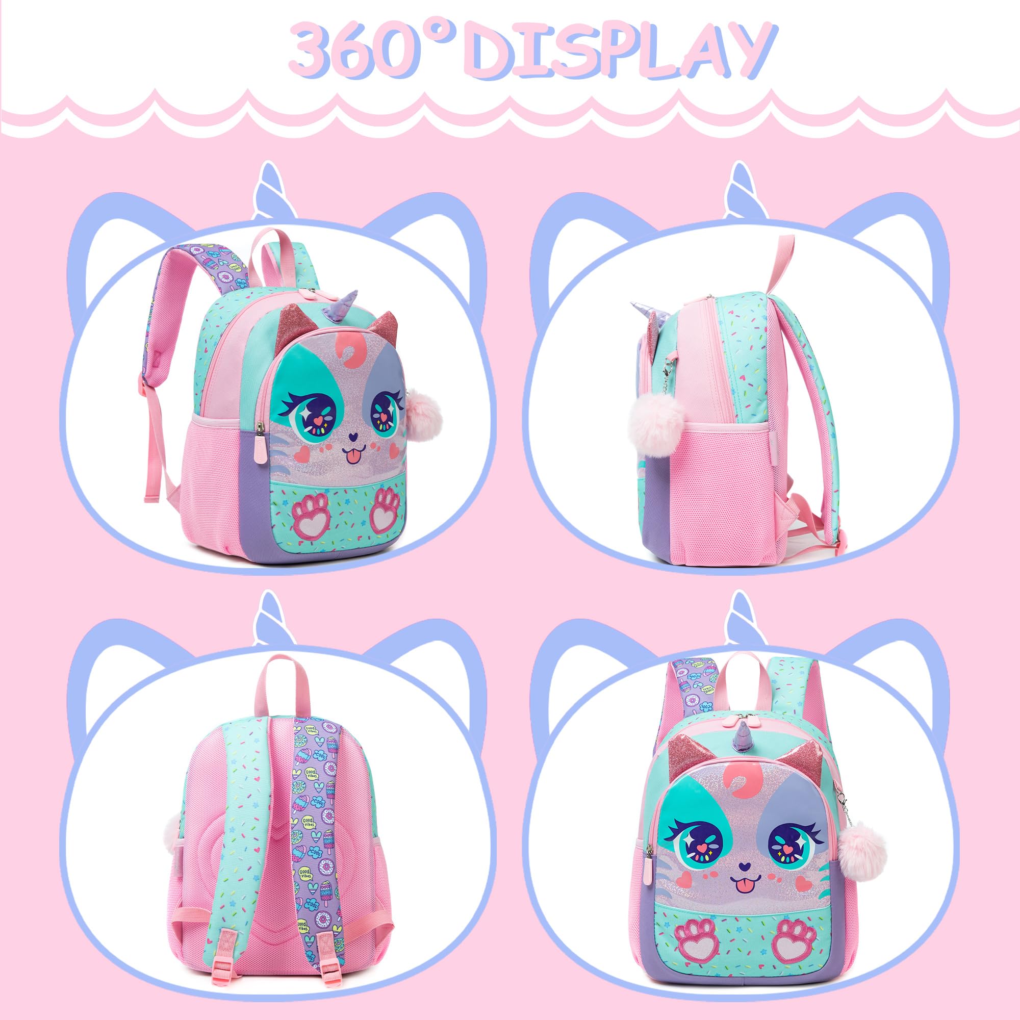 **Unicorn Toddler Backpack for Girls 2-4 Years - Cute Pink Preschool Backpack for Kindergarten, School Supplies & Travel - Perfect for Daycare, Outings & Gifts**