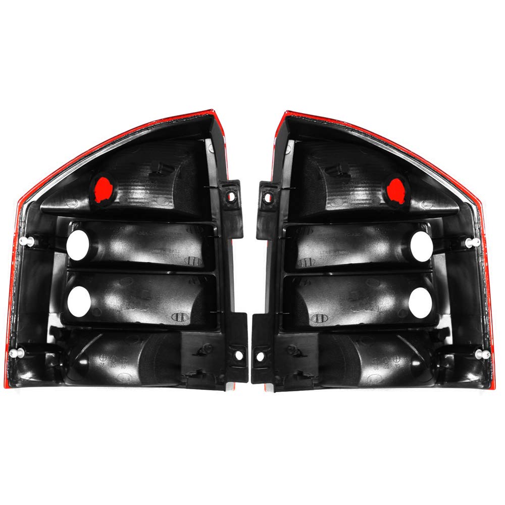 2007-2010 Jeep Compass Rear Brake Tail Lights Lens & Housing Assembly Pair (Left + Right) - Durable Replacement for Enhanced Night Visibility & Safety Driving