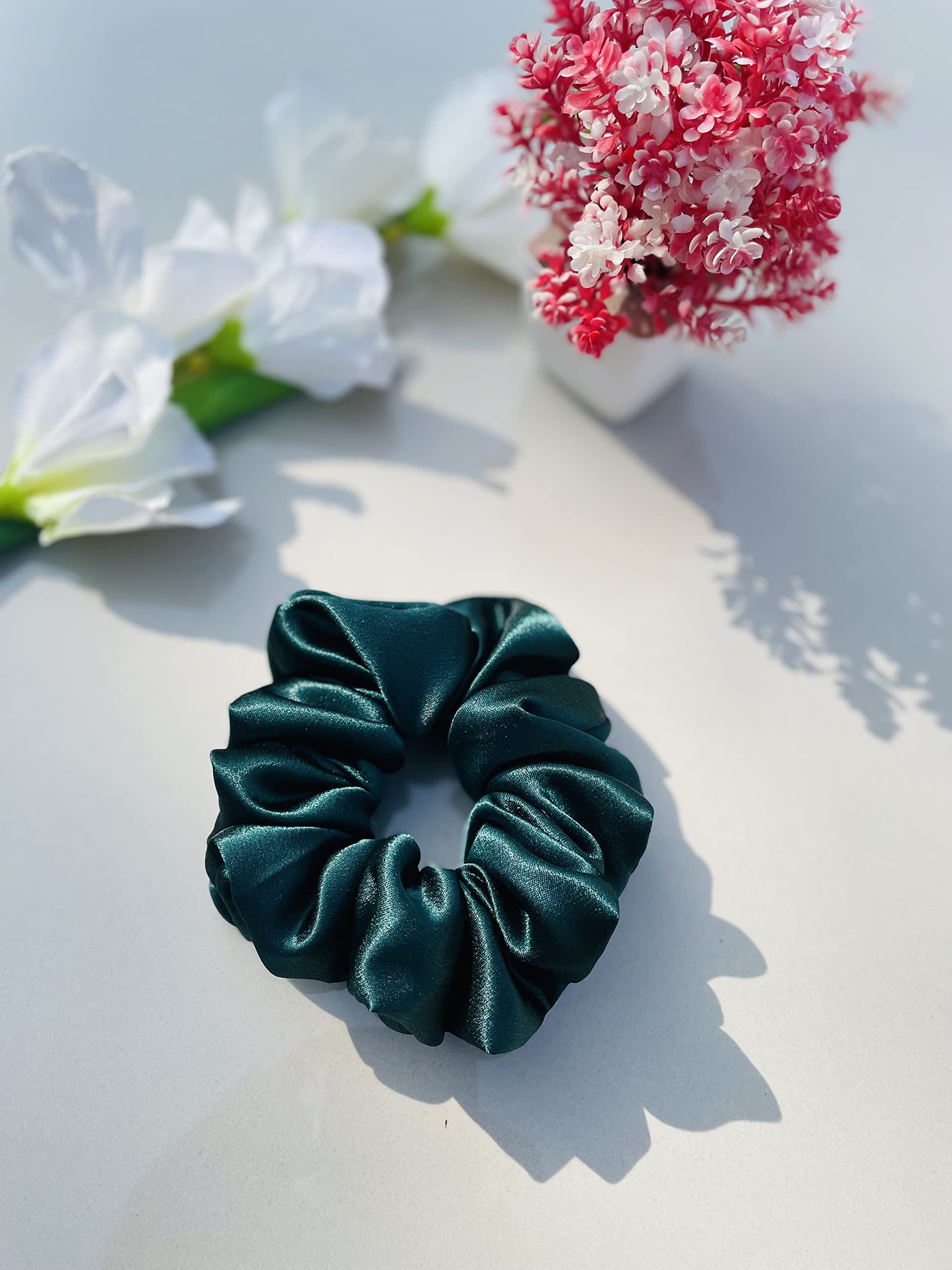 Luxury Silk Scrunchies for Women & Girls - Soft Hair Ties, Ponytail Holders & Hair Bands (Rasin) | Elegant Hair Accessories for Everyday Wear, Parties & Special Occasions