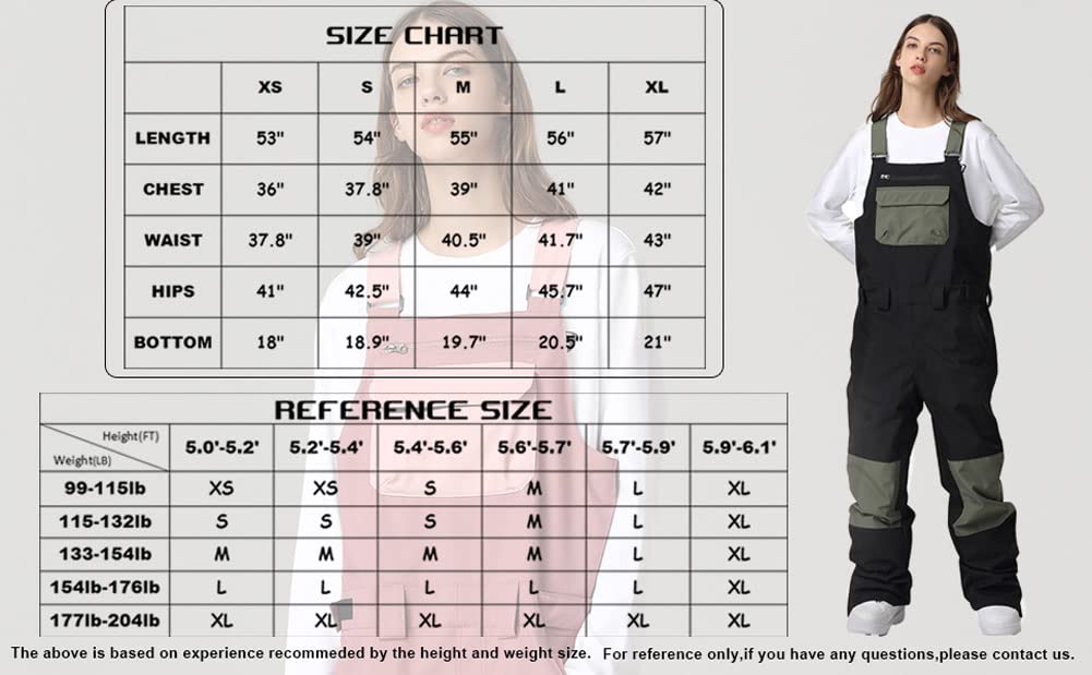 SEARIPE Women's & Men's Insulated Snow Bib Overalls - Adjustable, Wear-Resistant Ski Pants for Hiking, Climbing & Winter Sports | Perfect for Skiing, Snowboarding & Cold Weather Outdoor Activities