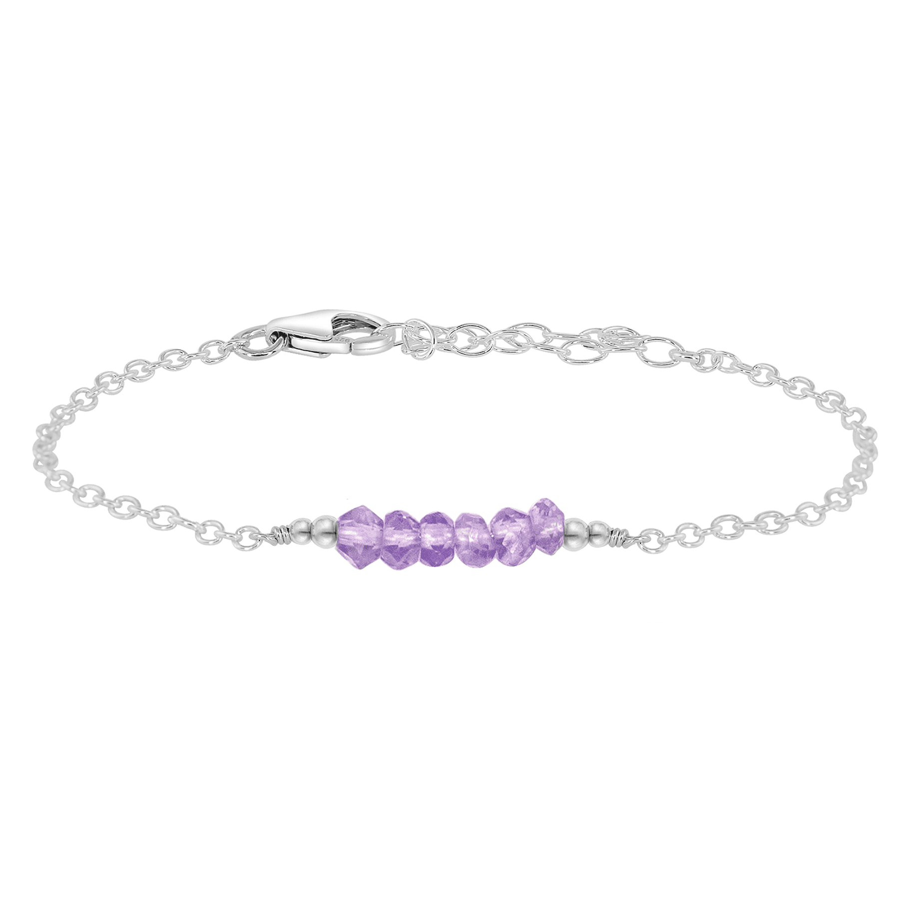 Sparkling Lavender Amethyst Gemstone Faceted Bead Bar Bracelet for Women - Handmade Healing Crystal Jewelry for Meditation, Yoga & Spiritual Gifts
