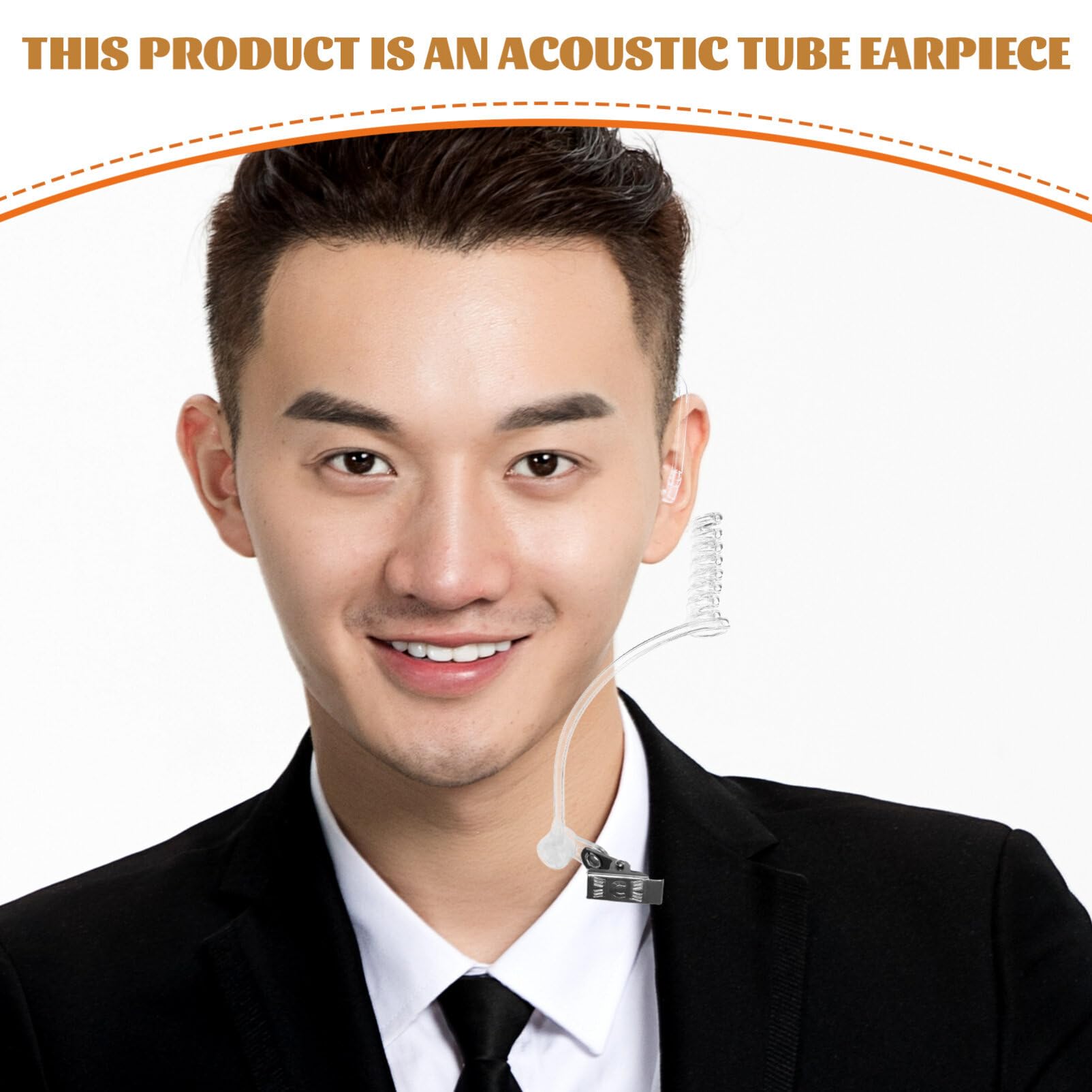 Gadpiparty 4pcs Clear Acoustic Tube Earpiece Replacement for Walkie Talkie Radio - Durable & Comfortable for Security, Construction, and Outdoor Communication