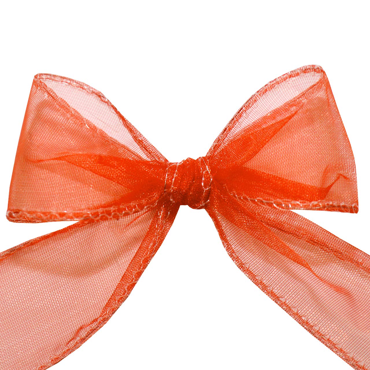 Morex 1-Inch Orange Chiffon Ribbon with Wire Edge - 25 Yard Spool for Gift Wrapping, DIY Crafts, and Wedding Decorations