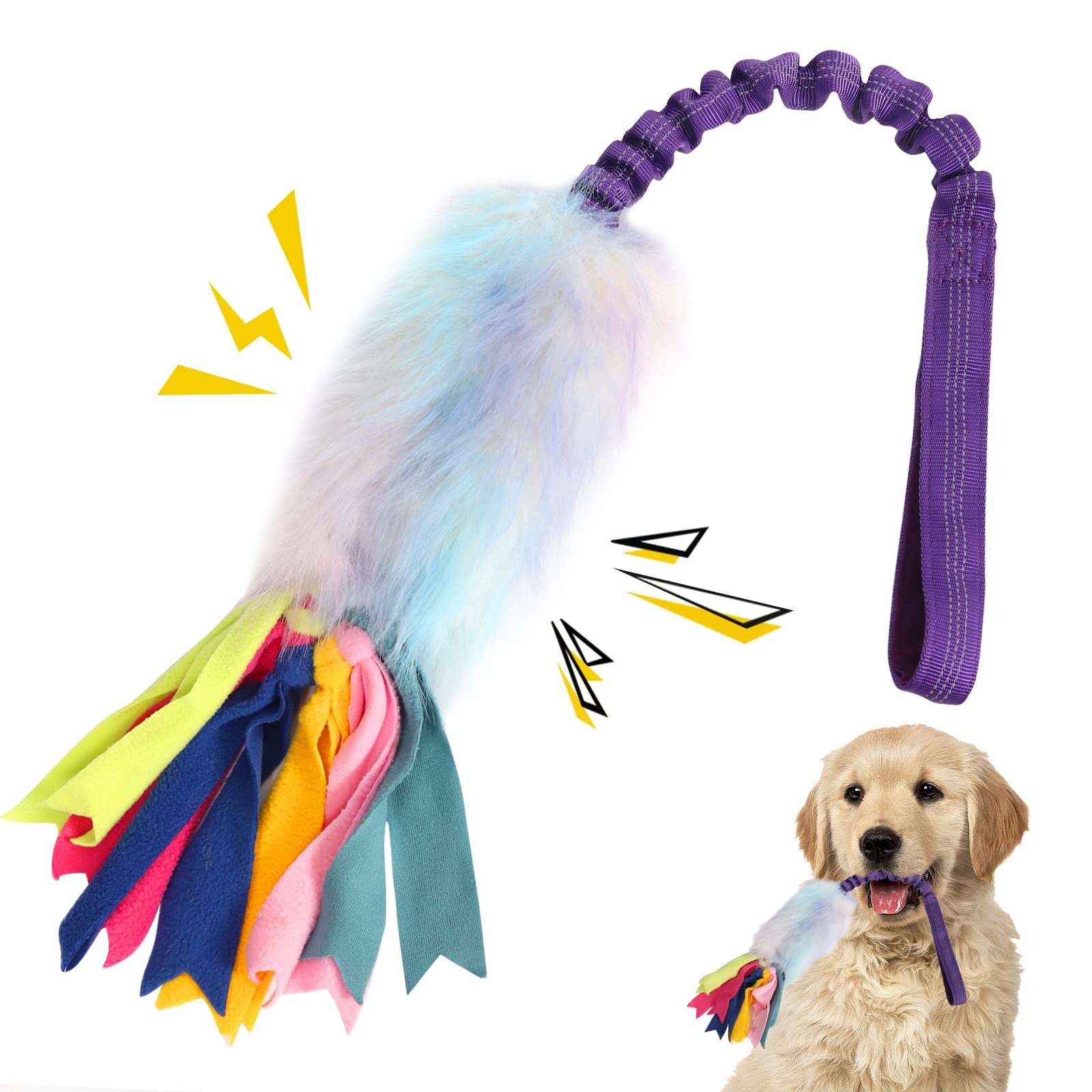 Nearly Indestructible Dog Rope Toys with Strong Squeak - Ideal for Tug of War, Interactive Training, Dental Cleaning, and Boredom Relief - Perfect for Dogs of All Ages at Home, Park, or Travel