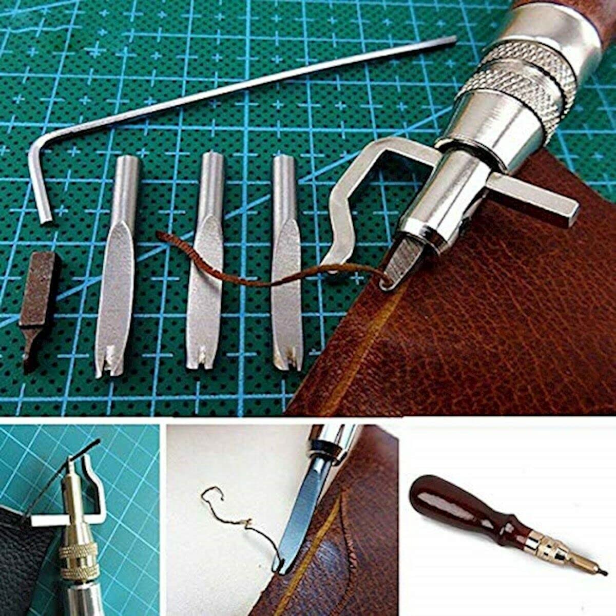 Premium Leathercraft Stitching Groover, Skiving Edger & Beveler Kit - Professional Leather Working Tools for DIY Projects, Handmade Wallets, Belts & Bags (Ideal for Leather Crafting, Repair & Custom Creations)