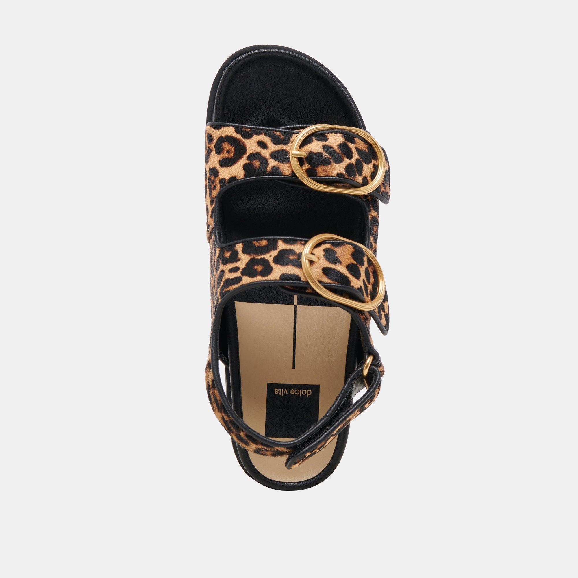 STARLA Women's Leopard Print Black Calf Hair Sandals - Fashionable & Comfortable for Summer, Beach, and Casual Outings
