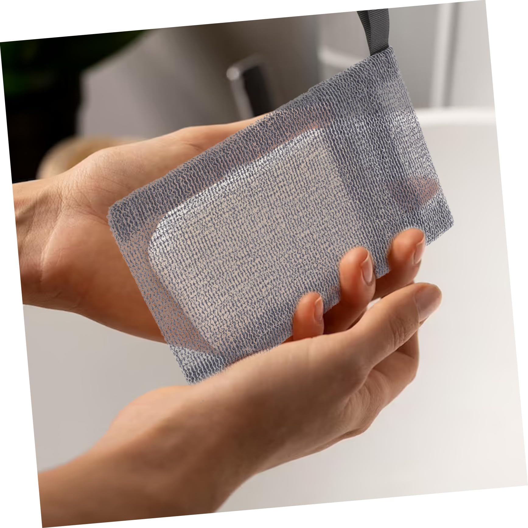 Minkissy 4-Pack Exfoliating Soap Mesh Bags with Pumice Stone for Feet - Nylon Fiber Soap Savers & Pouches for Bar Soap - Perfect for Bath, Shower & Travel Use