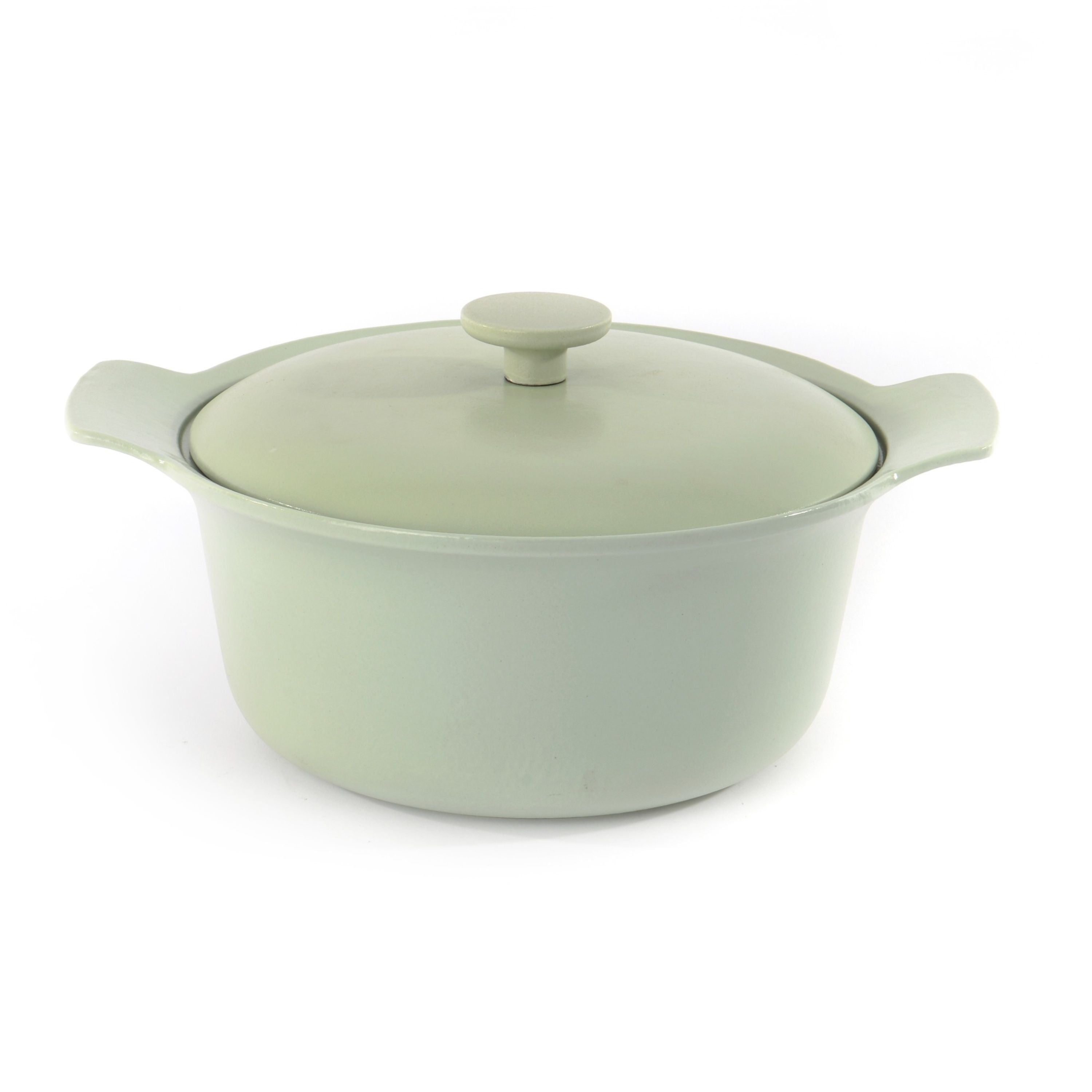 BergHOFF Ron 3-Piece Cast Iron Cookware Set - Premium Green Enameled Dutch Oven & Skillet for Braising, Frying & Baking - Perfect for Stovetop, Oven & Camping Cooking