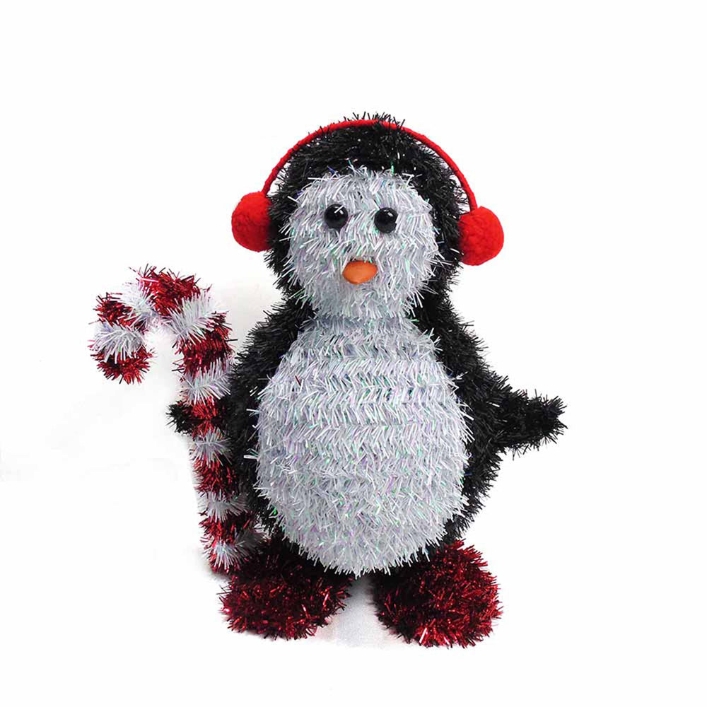 3D Tinsel Christmas Penguin Tabletop Decoration - Festive Holiday Decor for Home, Office & Party | Perfect for Christmas Tree, Mantel & Gift Exchange