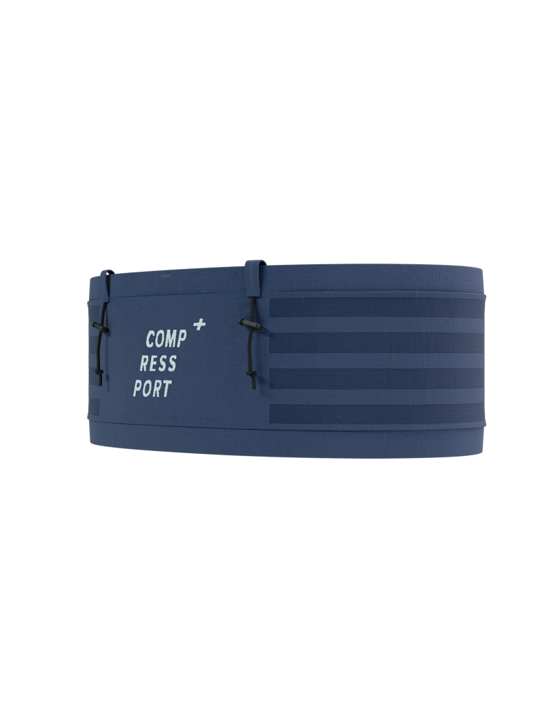 Compressport Unisex Free Belt Pro - Lightweight Running Belt for Men & Women, Adjustable Waist Pack for Hiking, Gym, Travel - Indigo Blue