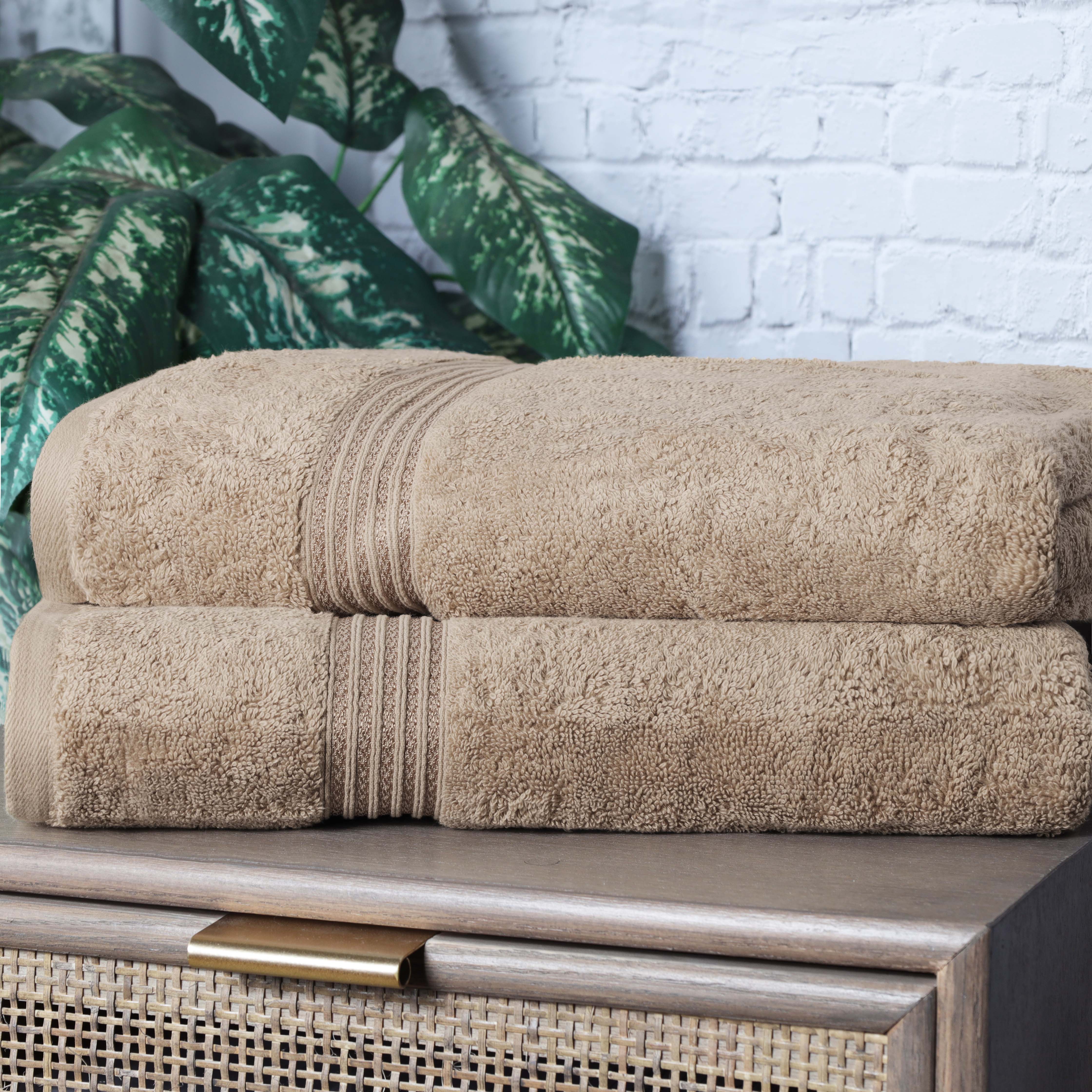 Premium Egyptian Cotton Bath Towel Set of 2 - Ultra Soft & Highly Absorbent Luxury Bath Sheets for Spa, Hotel & Home Use