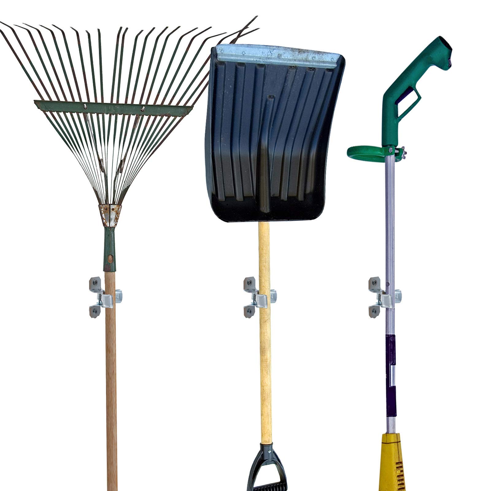 14-Pack Heavy Duty Metal Wall Mounted Tool Hanger & Organizer - Mop Broom Holder Garage Hooks for Rakes, Shovels, Brooms - Perfect for Warehouse, Garden, Shed & Garage Organization