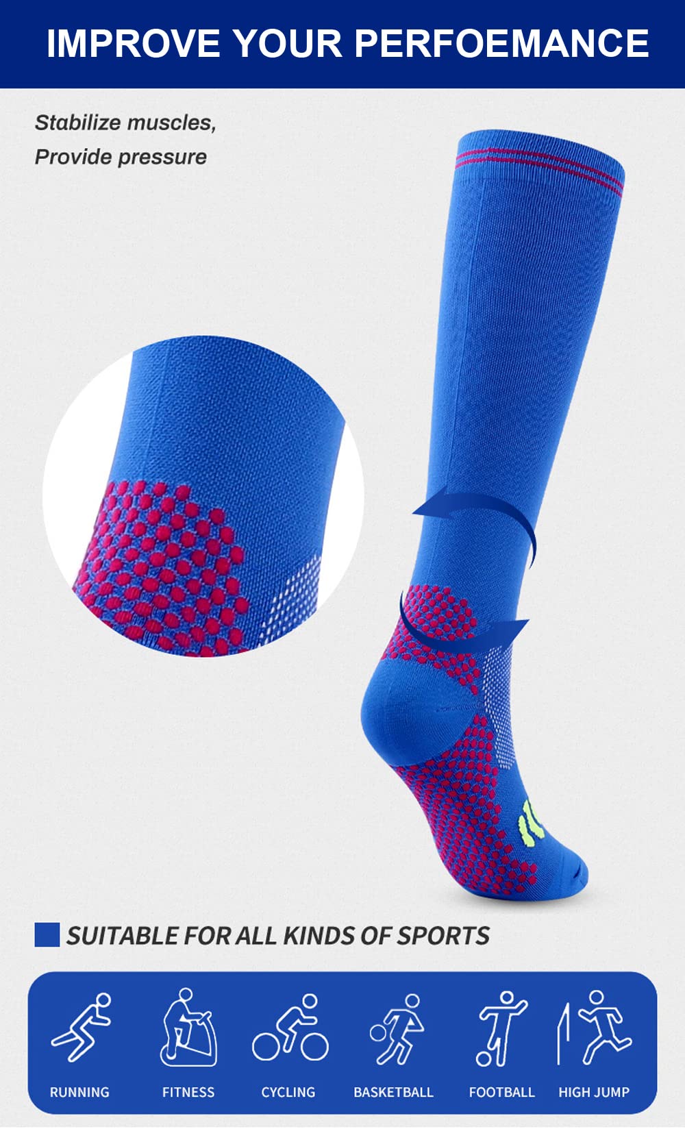 3 Pairs 20-30 mmHg Knee High Compression Socks for Women - Medical Grade Support Stockings for Circulation, Swelling & Varicose Veins Relief - Perfect for Travel, Nursing & Pregnancy