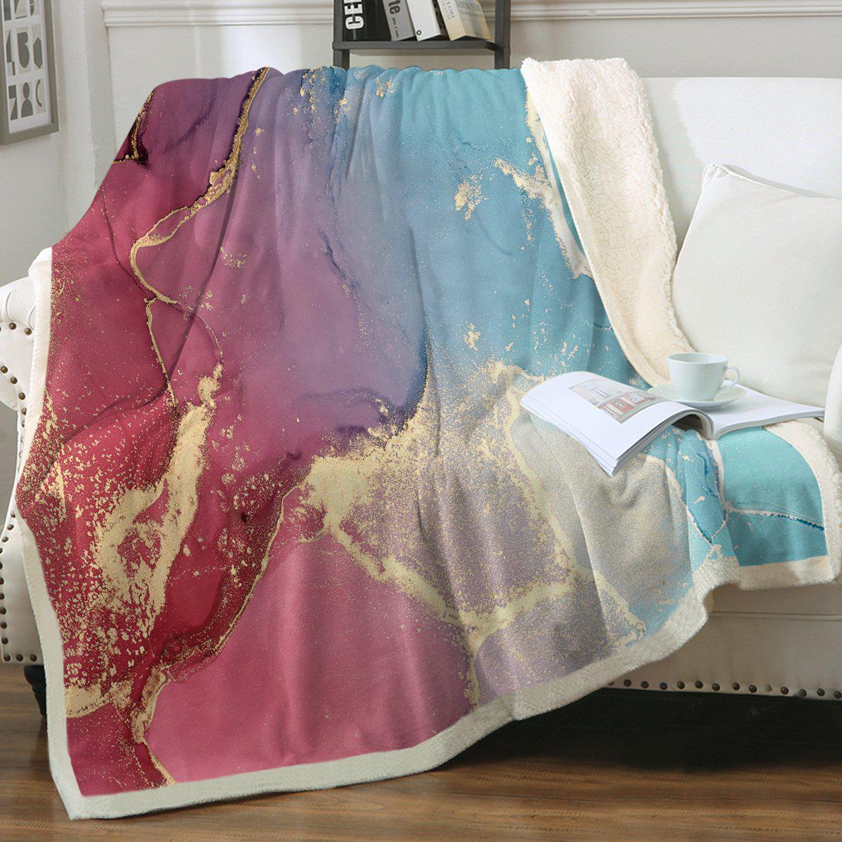 Budelli Beach Soft Sherpa Blanket - Ultra Cozy Flannel Throw for Winter, Travel & Home Decor - Perfect for Couch, Bed, Camping & Gifts