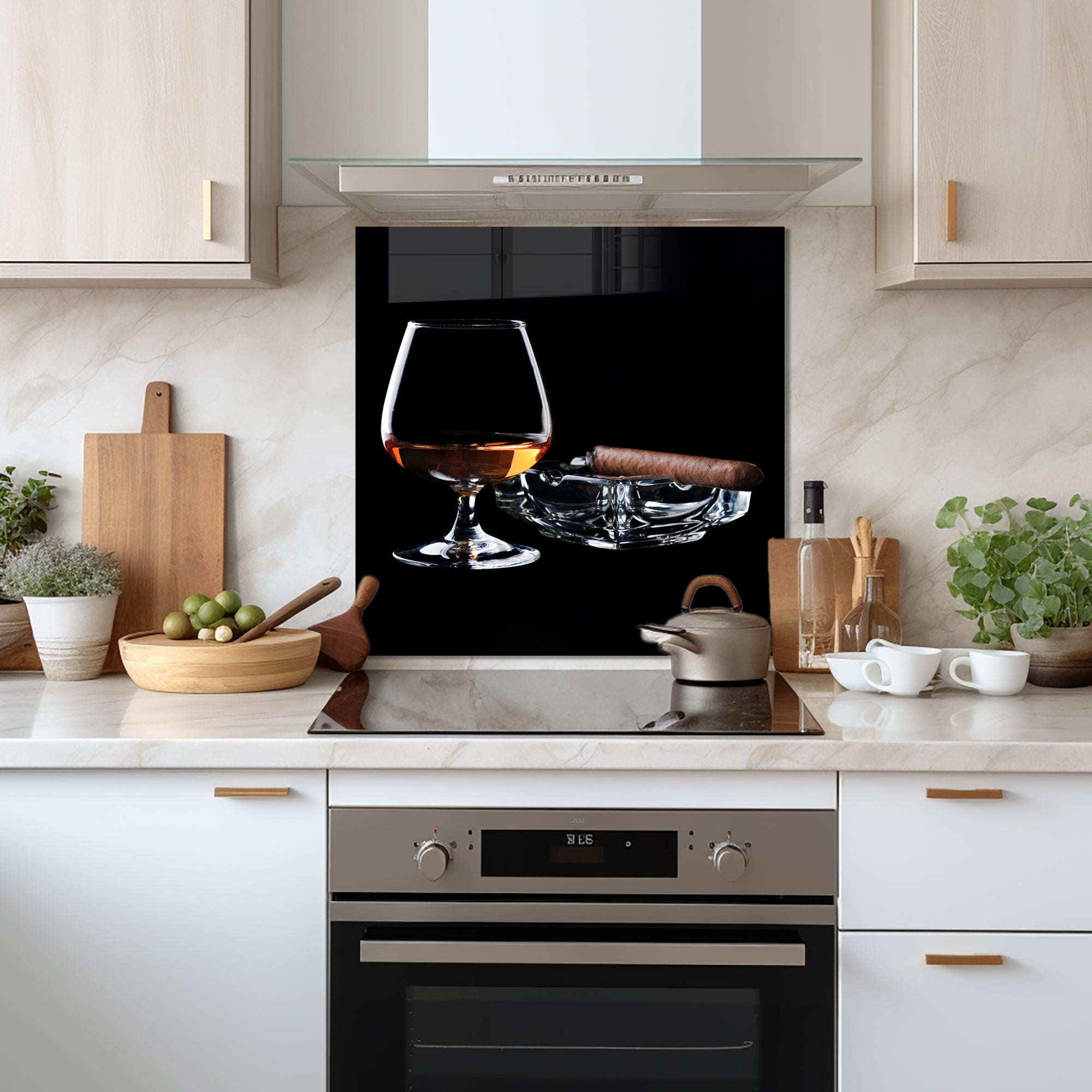 Premium Whiskey & Cuban Glass Splashback - Elegant Kitchen Backsplash for Home Bar & Modern Interior Design | Perfect for Liquor Display, Cocktail Making & Stylish Home Decor