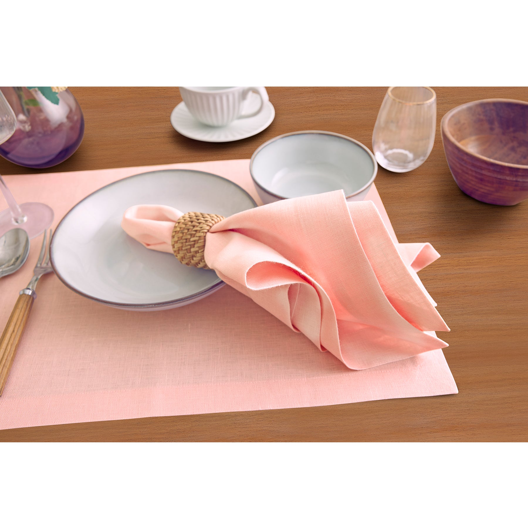 Premium Diana Medium Weight Placemats Set of 4 - Elegant Table Setting for Dining Room, Kitchen & Holiday Decor - Washable & Durable Place Mats for Everyday Use
