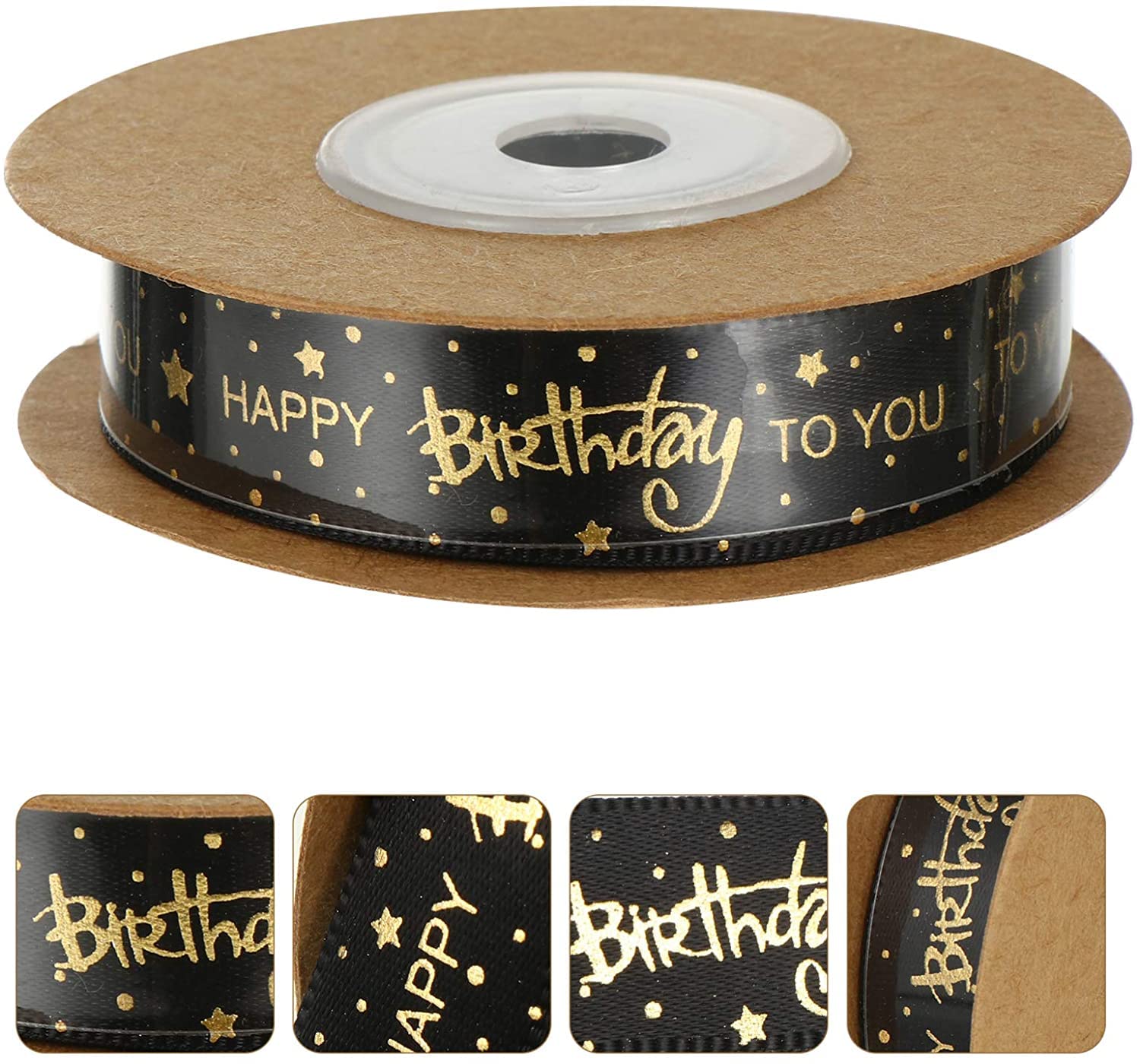 20 Yards Happy Birthday Printed Ribbon - Premium Polyester Decorative Ribbon for Cake Decorating, Gift Wrapping, DIY Crafts & Party Decor | Ideal for Birthday Cakes, Presents, and Special Occasions