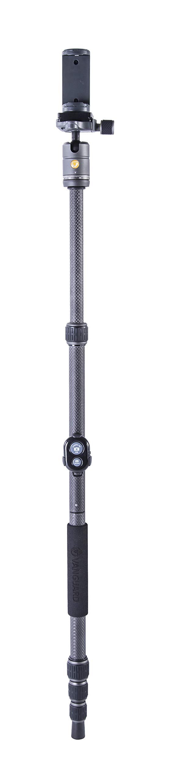 Vanguard VEO3GO204CB Carbon Fiber Travel Tripod - Compact & Lightweight with Ball Head, Monopod, Smartphone Holder & Bluetooth Remote for Photography, Vlogging & Outdoor Adventures