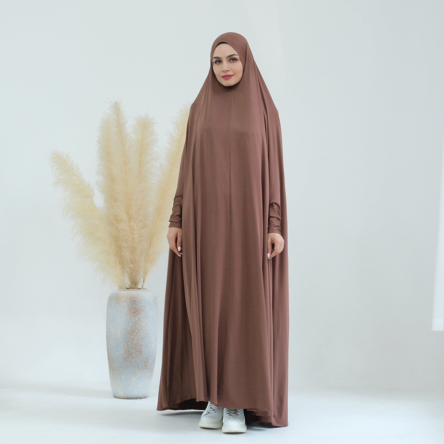 Awra Cape Hijab Combo in Brown - Modest Muslim Fashion for Women | Perfect for Prayer, Daily Wear & Special Occasions