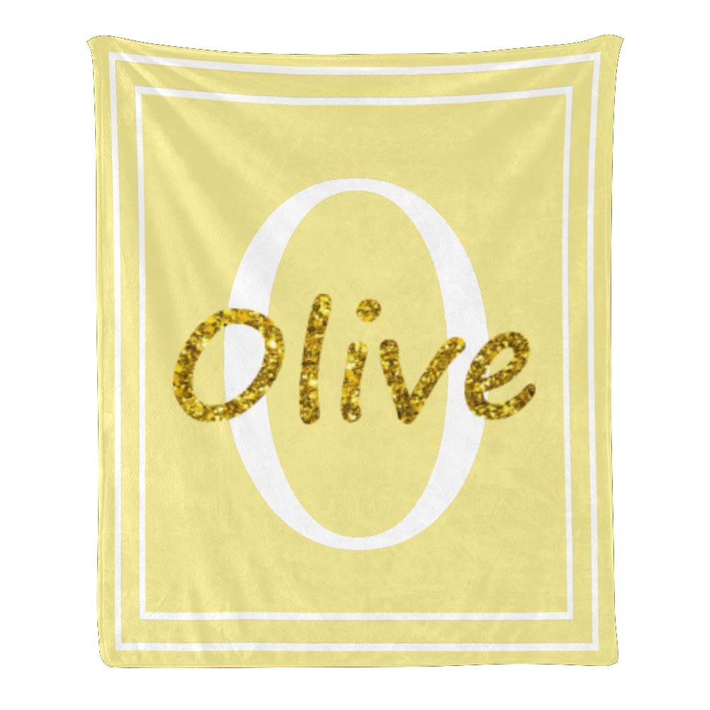 Personalized 'O' Letter Fleece Throw Blanket - Custom Name Text, Super Soft & Cozy, 50x60 Inches - Perfect for Couch, Sofa, Bed & Gift Giving