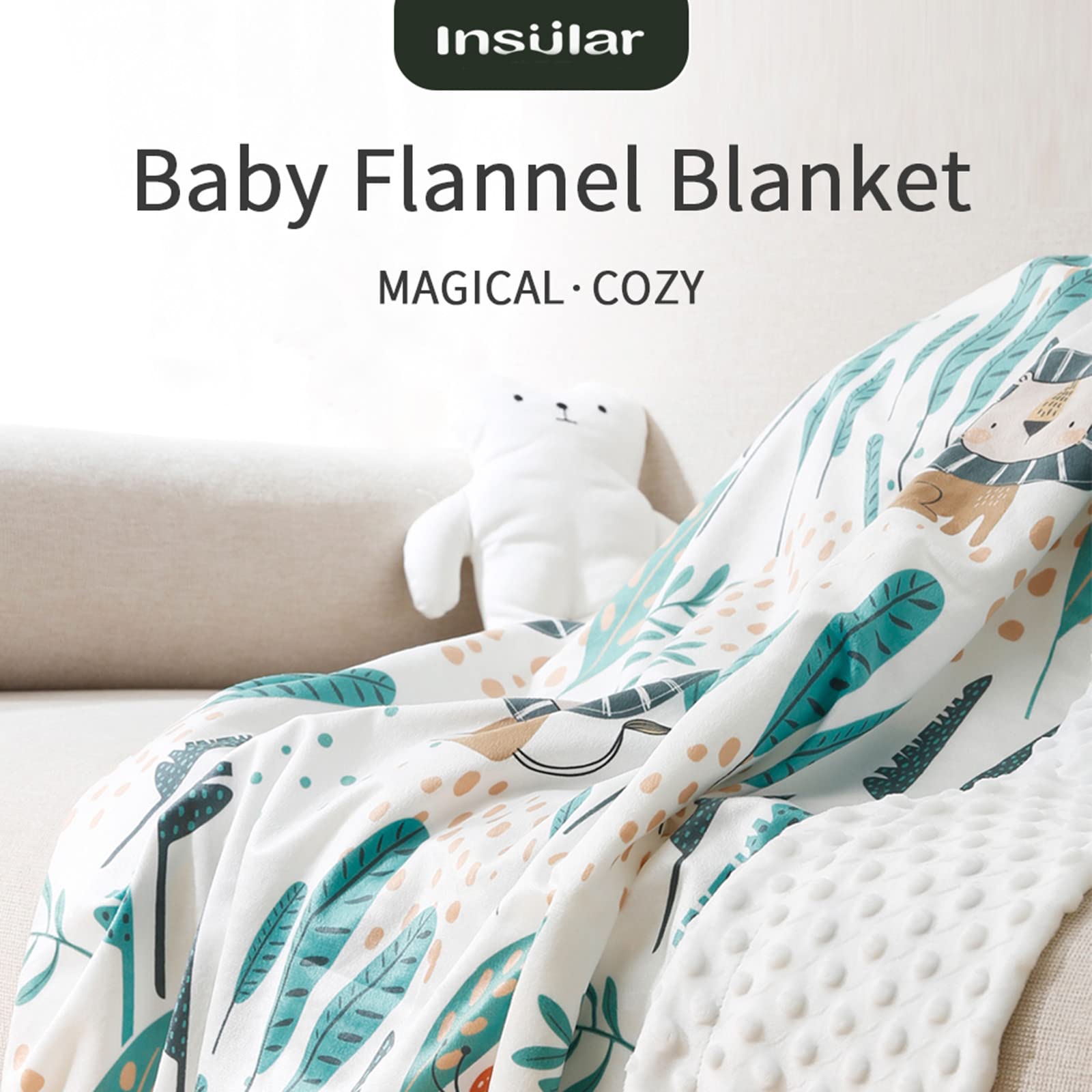 Premium Baby Blanket for Boys & Girls - Ultra Soft Plush Minky with Dotted Backing - Double Layer Receiving Blanket for Newborns & Toddlers (42