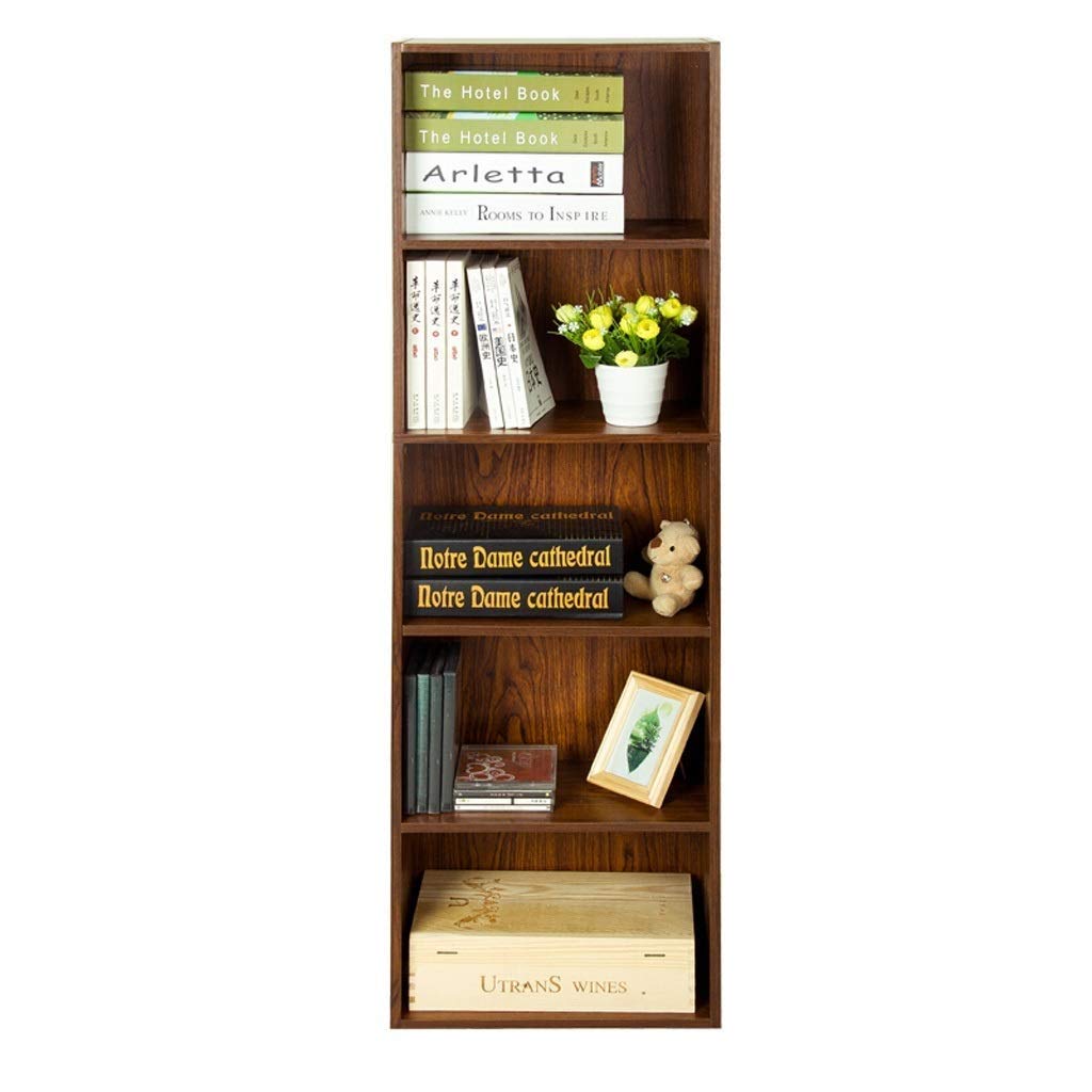 5-Tier Wooden Bookcase - Stackable Freestanding Bookshelf for Home Office, Living Room, Bedroom Storage & Display - Natural Wood Finish (Color: C)