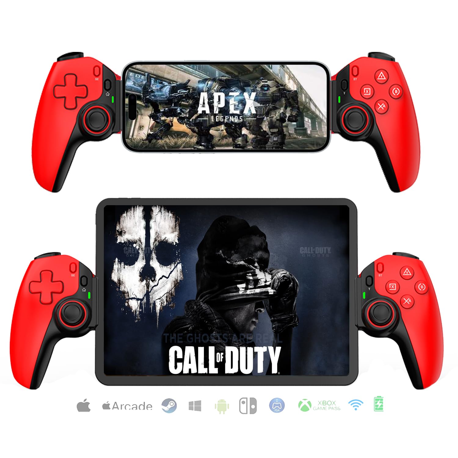 Wireless Mobile Gaming Controller for iPhone 15/14, iPad, Android, PC, Nintendo Switch, PS3/PS4 - Hall Effect Joystick, 6-Axis Gyro Sensor, Turbo Function - Compatible with PS5/PS4/Xbox/PC Cloud Gaming - Perfect for Mobile Gaming, Streaming & eSports Tournaments