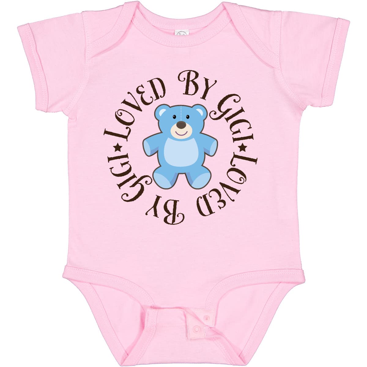 Inktastic Loved by Gigi Baby Boy Short Sleeve Bodysuit - Soft Cotton Onesie for Newborns, Infants & Toddlers - Perfect for Playtime, Daycare & Family Photos