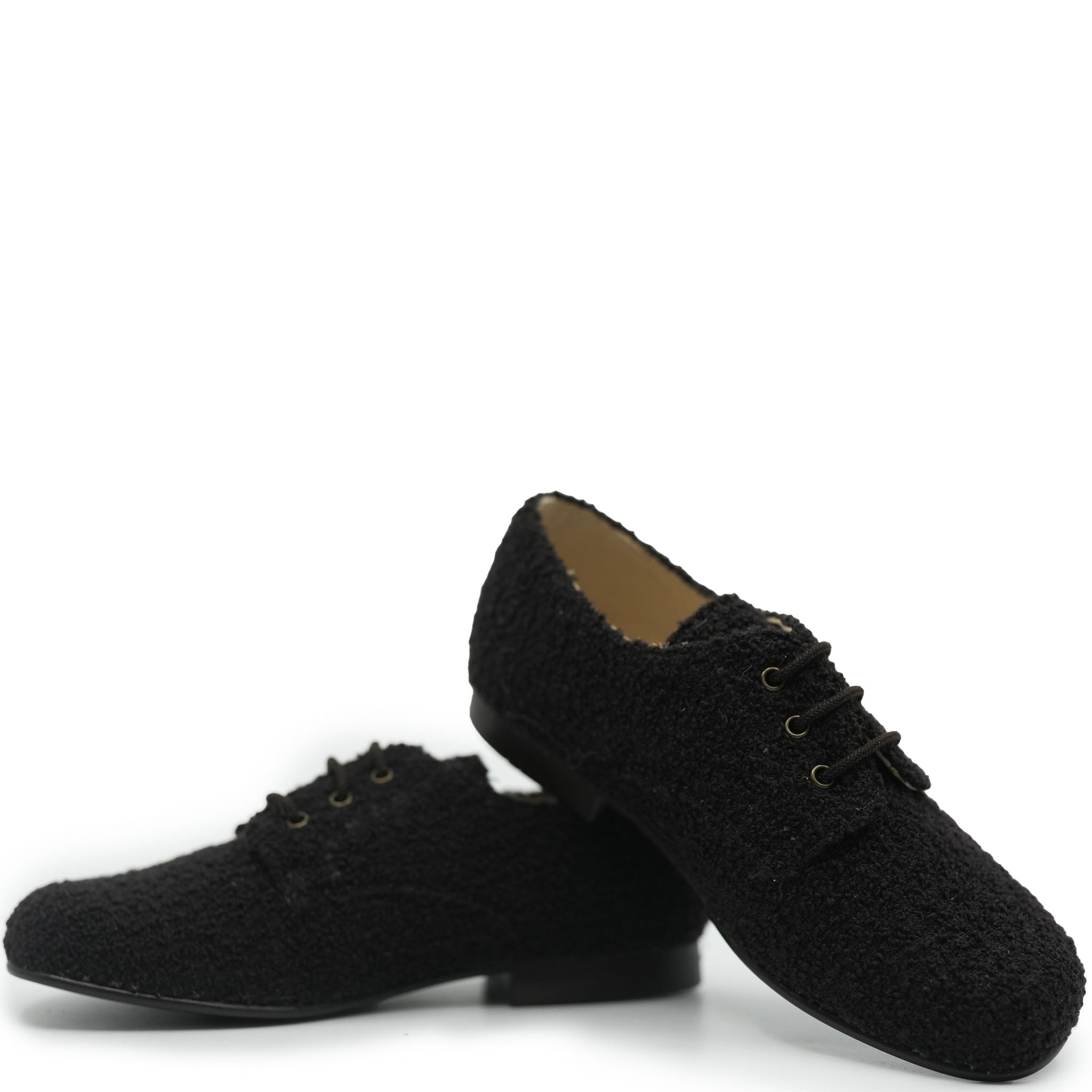 Beberlis Women's Mocha Boucle Lace-Up Oxford Shoes - Comfortable Casual Loafers for Work, Office & Everyday Wear
