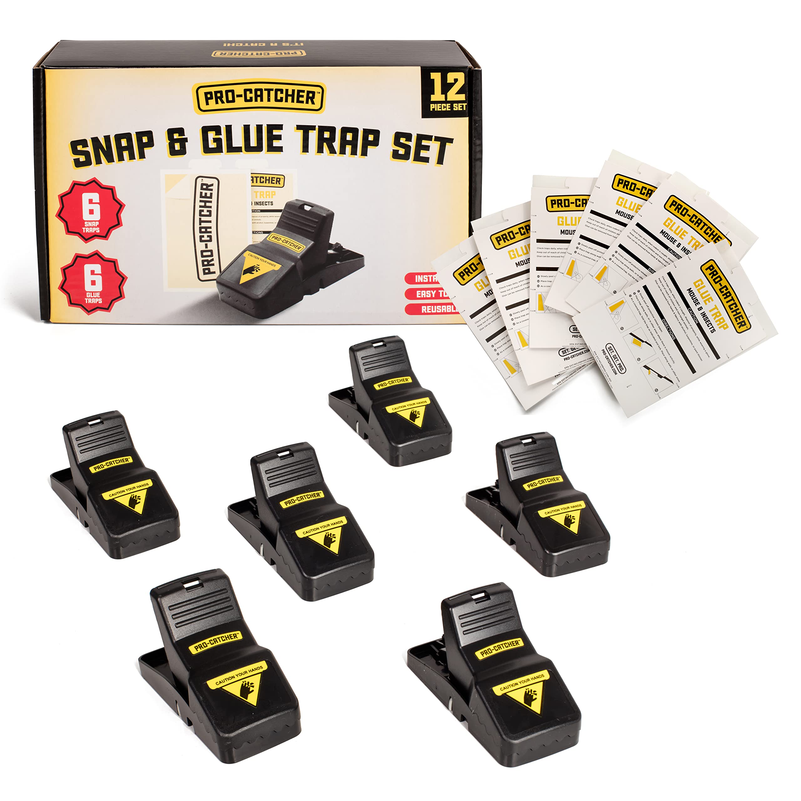 12 Pack Mouse Traps Indoor for Home - Strong Glue Traps for Mice and Rats, Non-Toxic & Effective Rodent Control - Ideal for Kitchen, Garage, Basement & Storage Areas