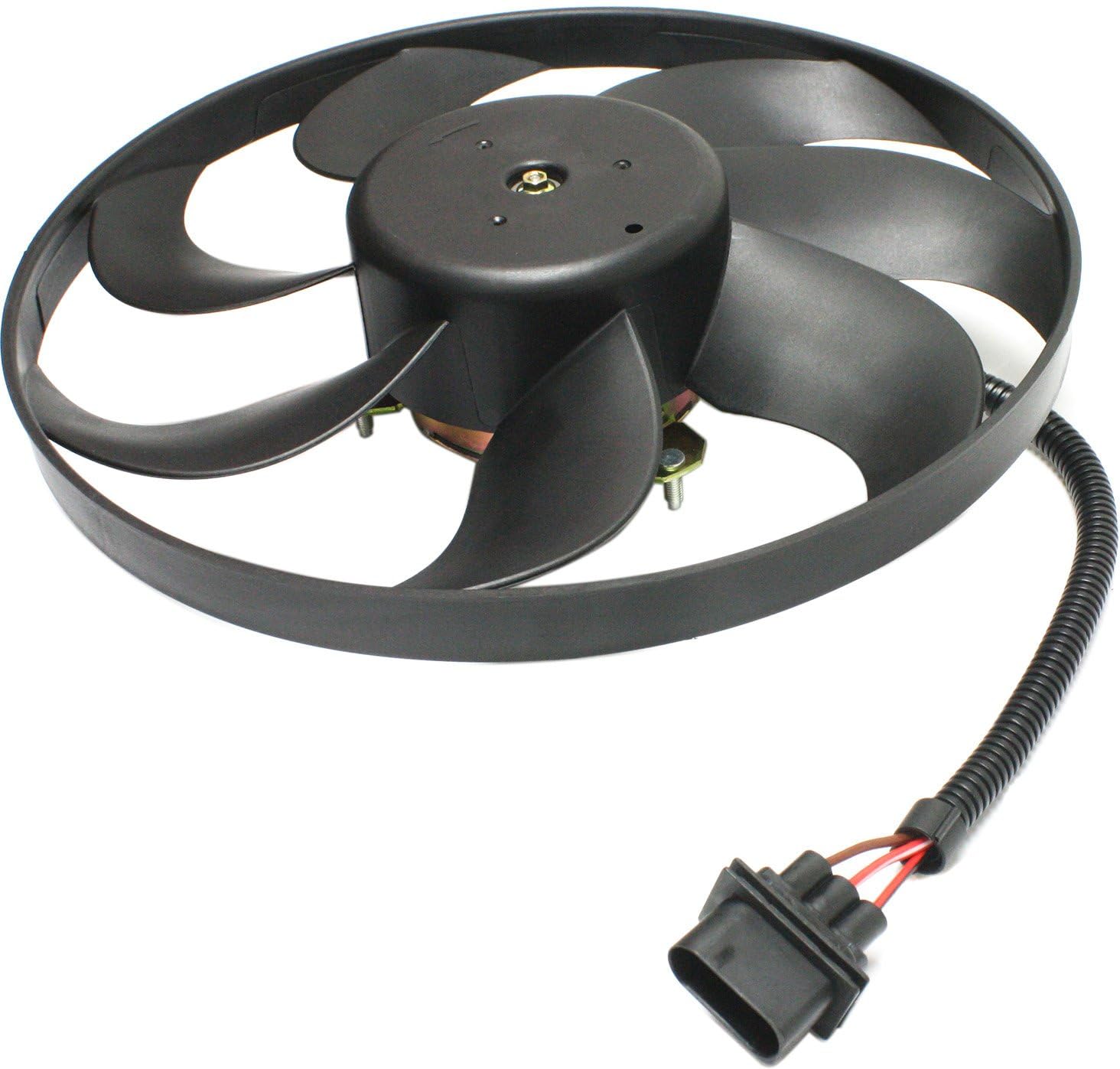 Go-Parts - Replacement Radiator Fan Blade & Motor Assembly for 1998-2007 Volkswagen Beetle - Left (Driver) Side Auxiliary Cooling Fan - Fits 1999 2002 2003 2004 2005 2006 Models - Perfect for Engine Overheating Prevention & Summer Driving
