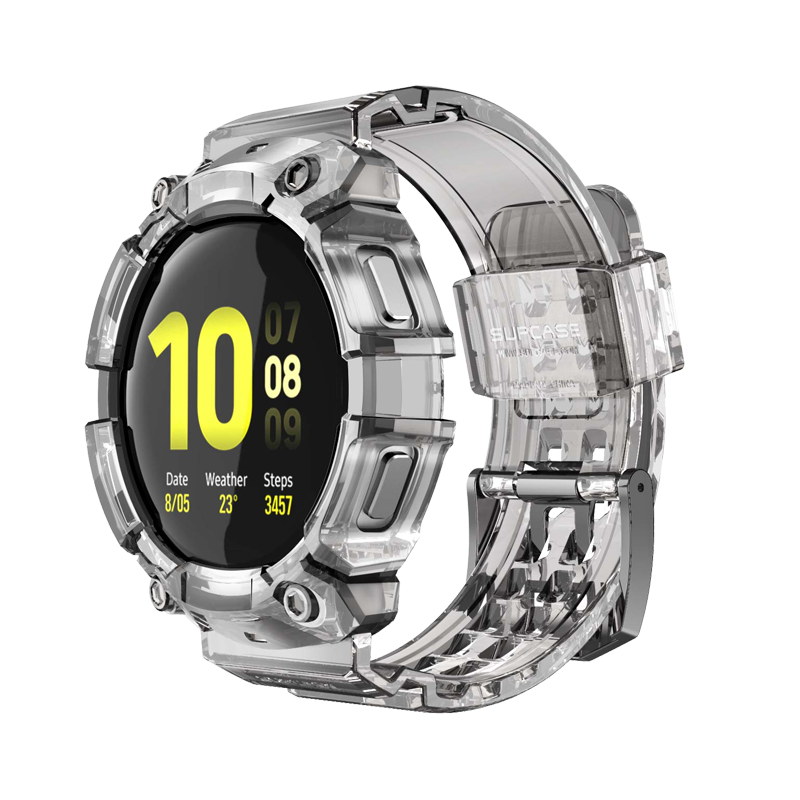 Samsung Galaxy Watch5 44mm Case with Unicorn Beetle PRO Clear Wristband - Durable Protective Cover for Running, Swimming & Outdoor Activities