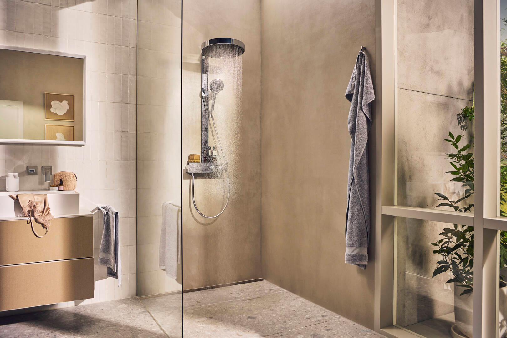 Hansgrohe AddStoris Dual Towel Bar in Matte Black (41770670) - Premium Bathroom Towel Rack for Modern Homes, Spas, and Hotels