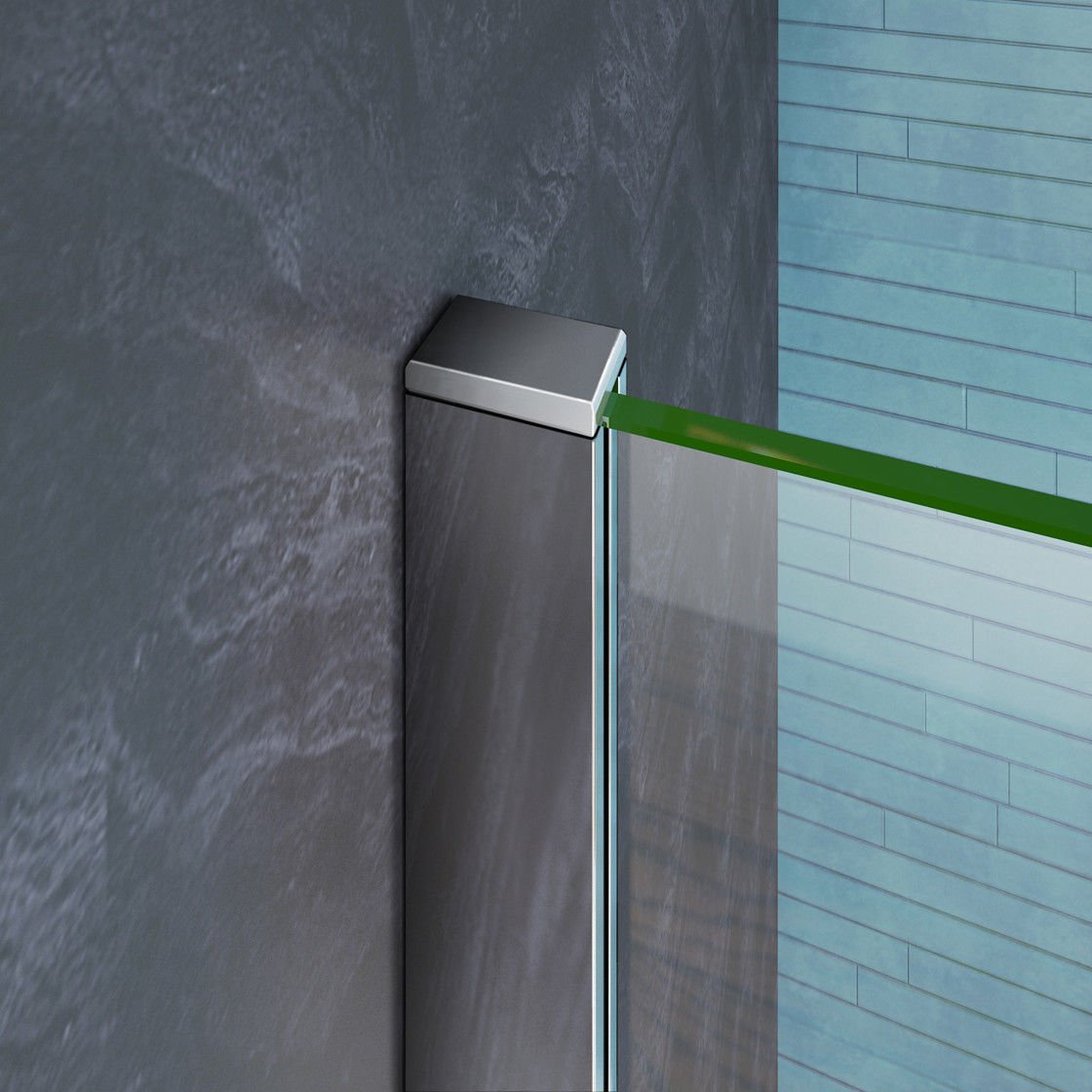 8mm Easy-Clean Nano Glass Walk-In Shower Screen 120x200cm with Stabilizing Bar - F123 | Frameless Bathroom Divider for Modern Home & Spa-Like Experience