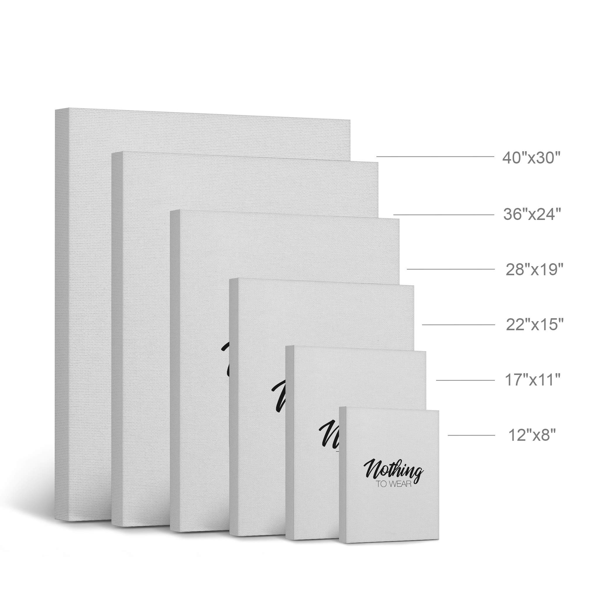 Smile Art Design 'Nothing to Wear' Quote Black & White Modern Lettering Fashion Canvas Print - Glam Wall Art for Office, Bathroom, Girls Room, Women's Dorm, Bedroom & Living Room Decor - Ready to Hang 40x30 - Perfect for Home, Office & Gift Giving
