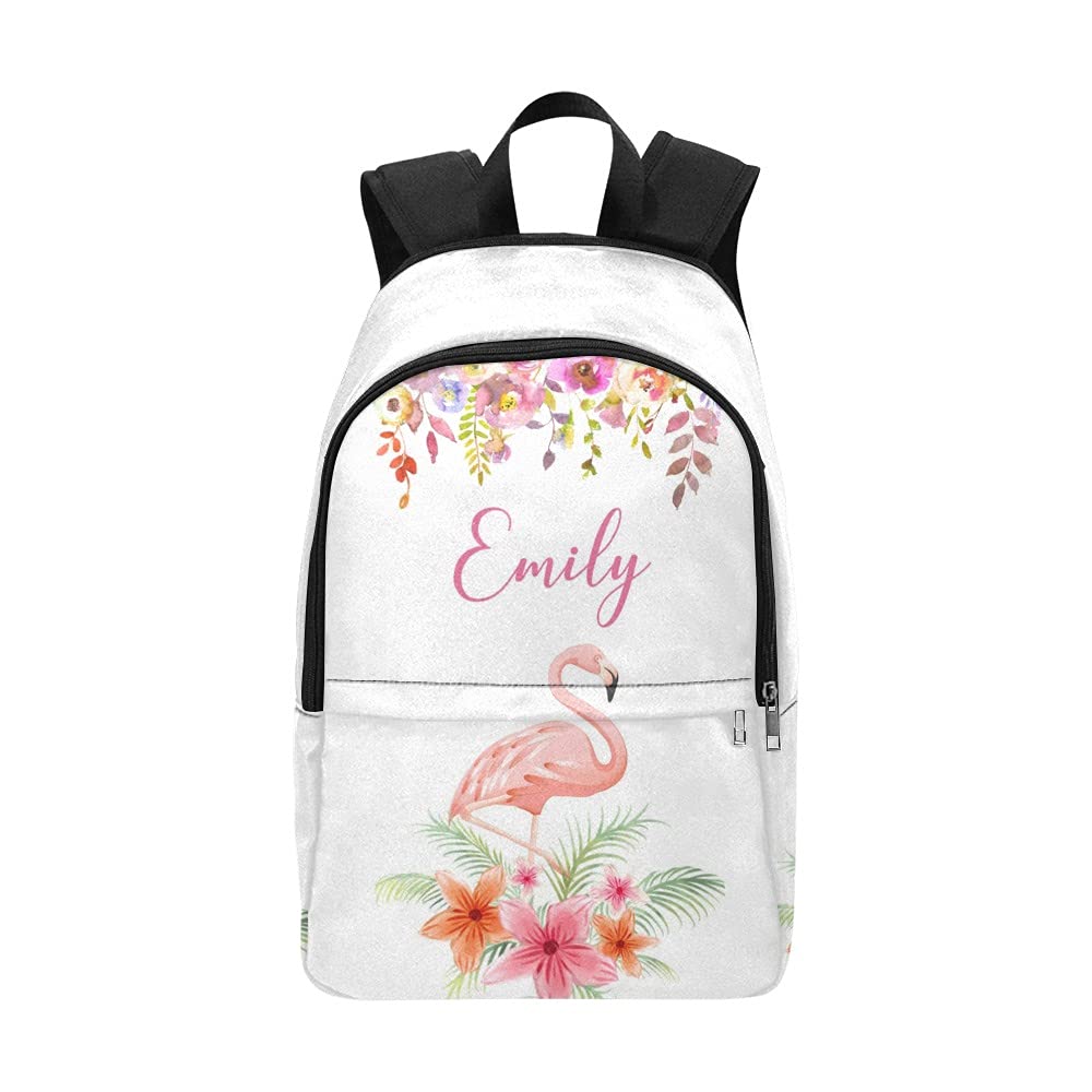 Custom Personalized Flamingo Backpack with Name Embroidery - Stylish School & Travel Backpack for Women & Girls - Perfect for College, Work, Vacation & Everyday Use (Flamingo 5)