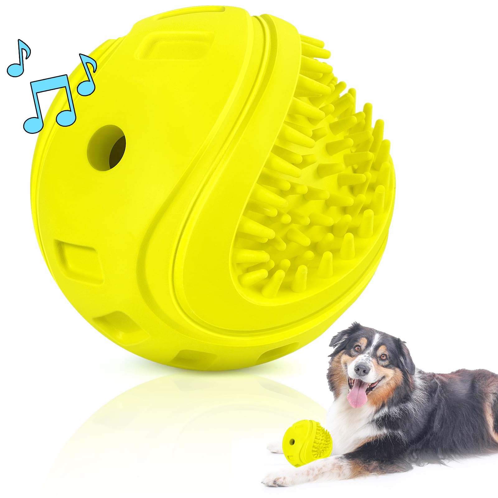 Indestructible Squeaky Dog Toys for Aggressive Chewers - Tough Chew-Proof Balls for Large & Medium Breed Dogs | Interactive Outdoor Pet Play & Training Gifts for Puppies & Adult Dogs