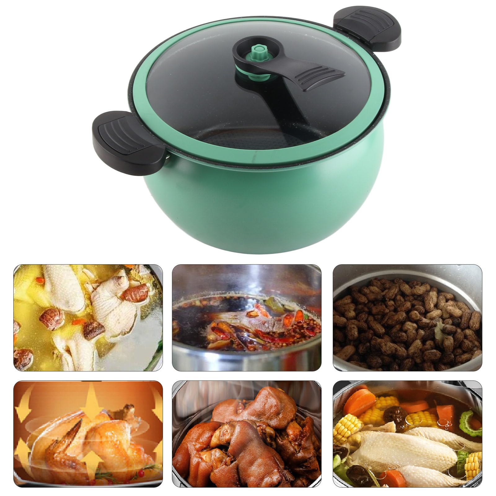 7L Multi-Functional Non-Stick Pressure Cooker - Fast Cooking Microwave Safe Stew Pot (31x28x17cm) for Home Kitchen, Camping & Meal Prep