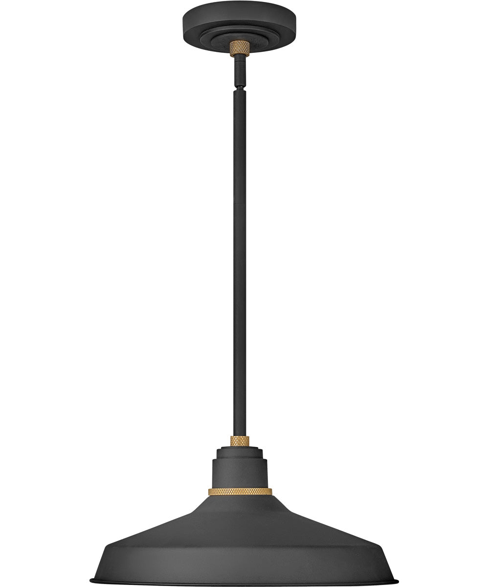 Textured Black Outdoor Barn Light Pendant - Durable & Weatherproof Hanging Light for Porch, Patio, Garage & Farmhouse Exterior Lighting