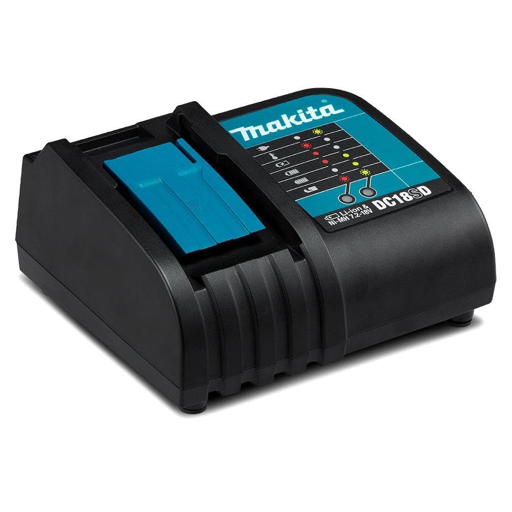 Makita DC18SD Fast Charger for 18V Li-Ion Batteries - Compatible with Makita Power Tools | Perfect for Construction, DIY Projects & Professional Use