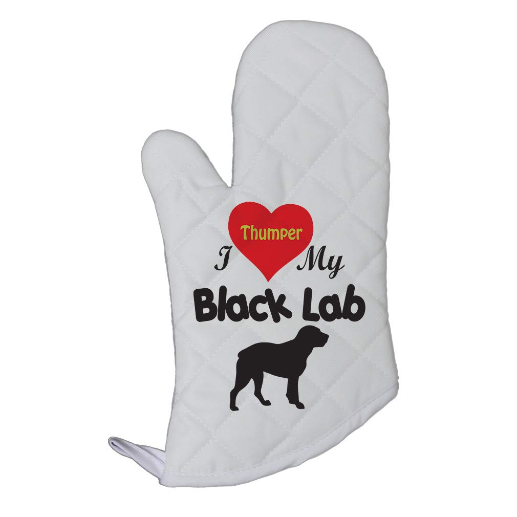 Custom Personalized 'I Love My Black Lab' Oven Mitt - Heat Resistant Polyester Kitchen Glove for Baking, Cooking & Grilling - Perfect Gift for Dog Lovers & Home Chefs