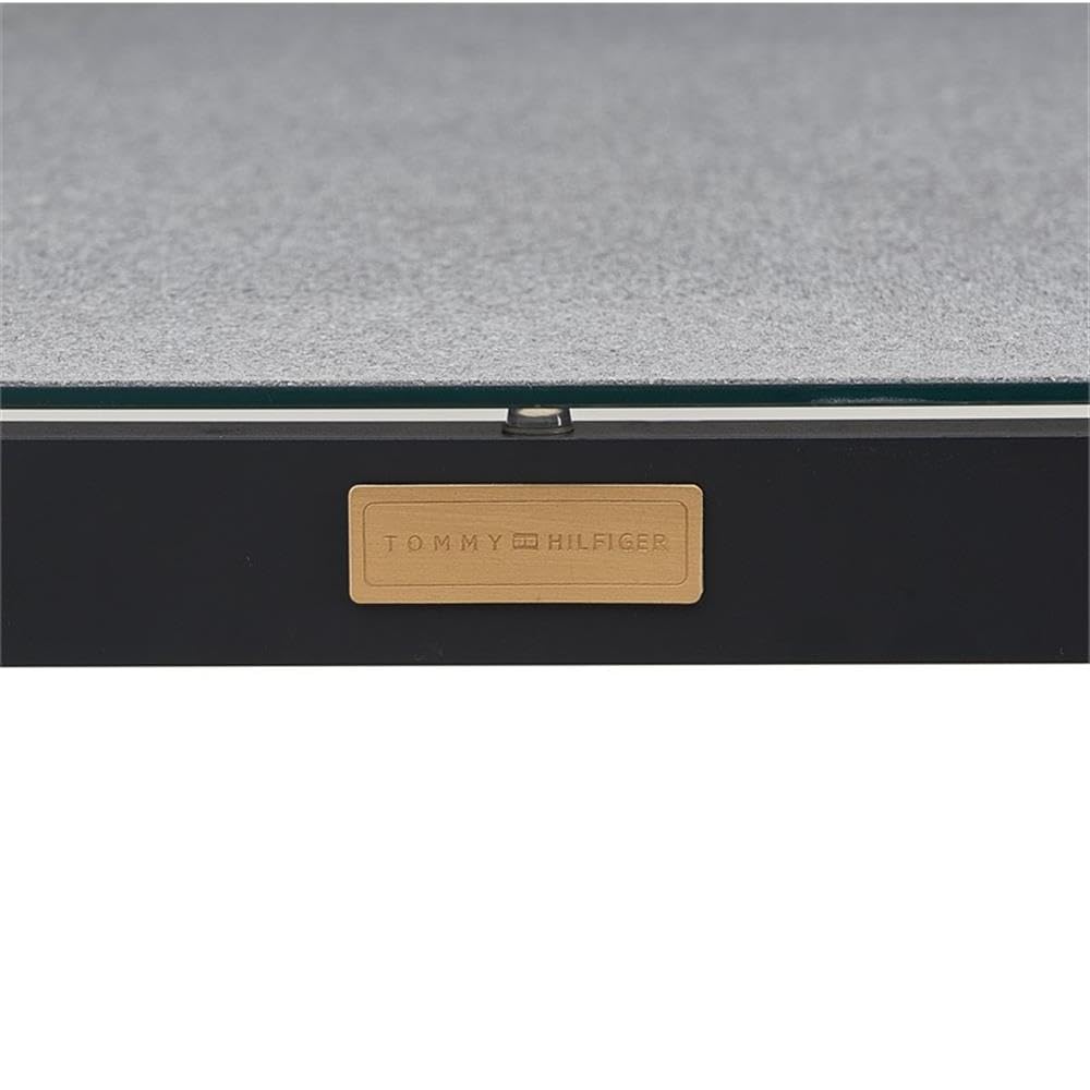 Tommy Hilfiger Hampton Outdoor Coffee Table - Gray Pebbled Glass Top - Weather-Resistant Patio Furniture for Garden, Poolside & Backyard Decor