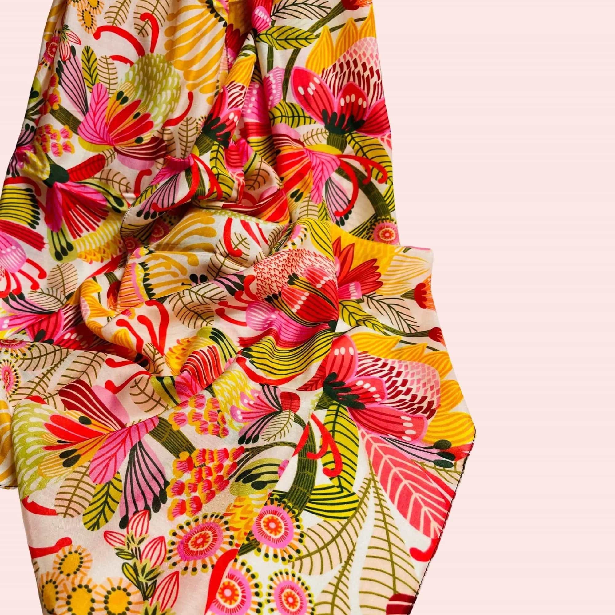 Garden of Eden Silk Scarf - Luxury Women's Fashion Accessory for Parties, Weddings & Special Occasions