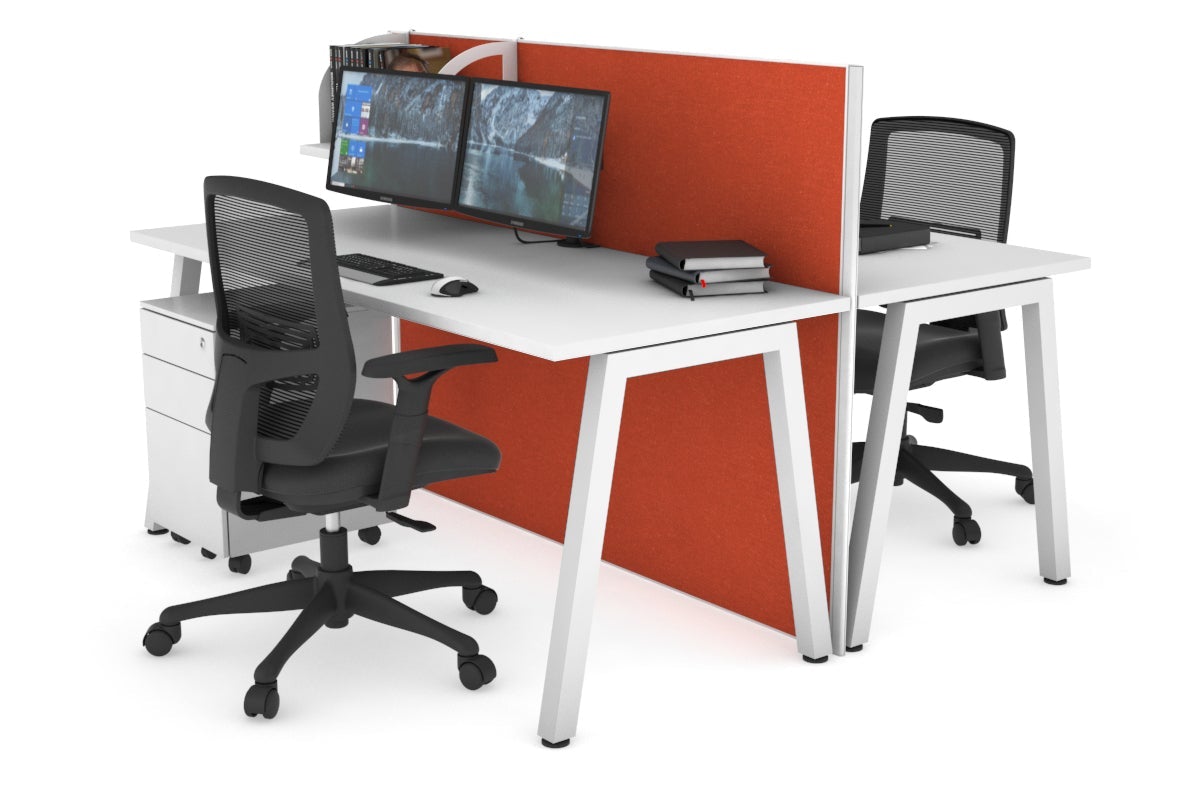 Horizon Quadro 2-Person Office Workstation Bench with A-Legs - 47.2