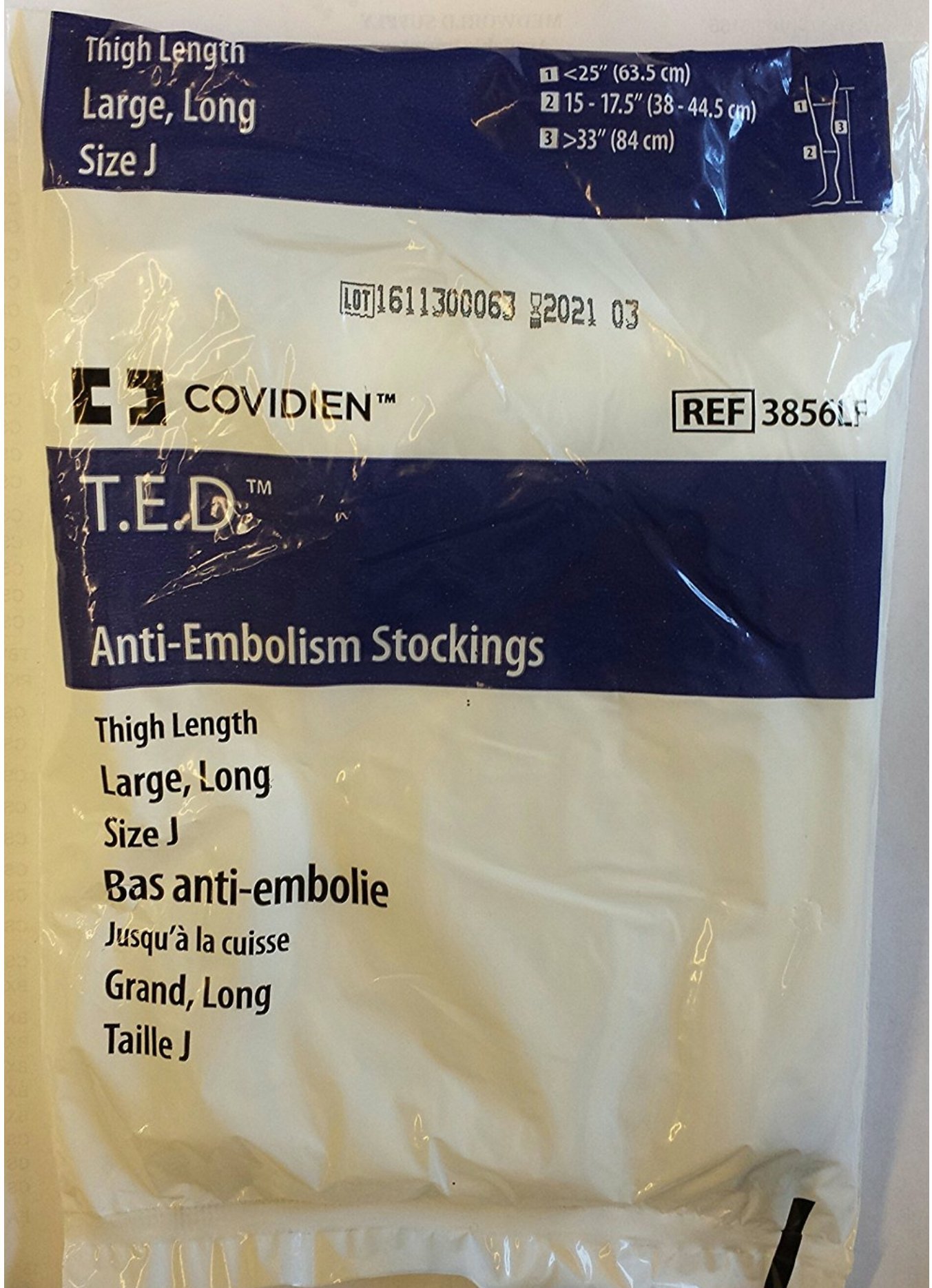 T.E.D. Thigh Length Anti-Embolism Compression Stockings - Large Size, Latex Free for Women & Men - Ideal for Post-Surgery Recovery, Travel & Circulation Support