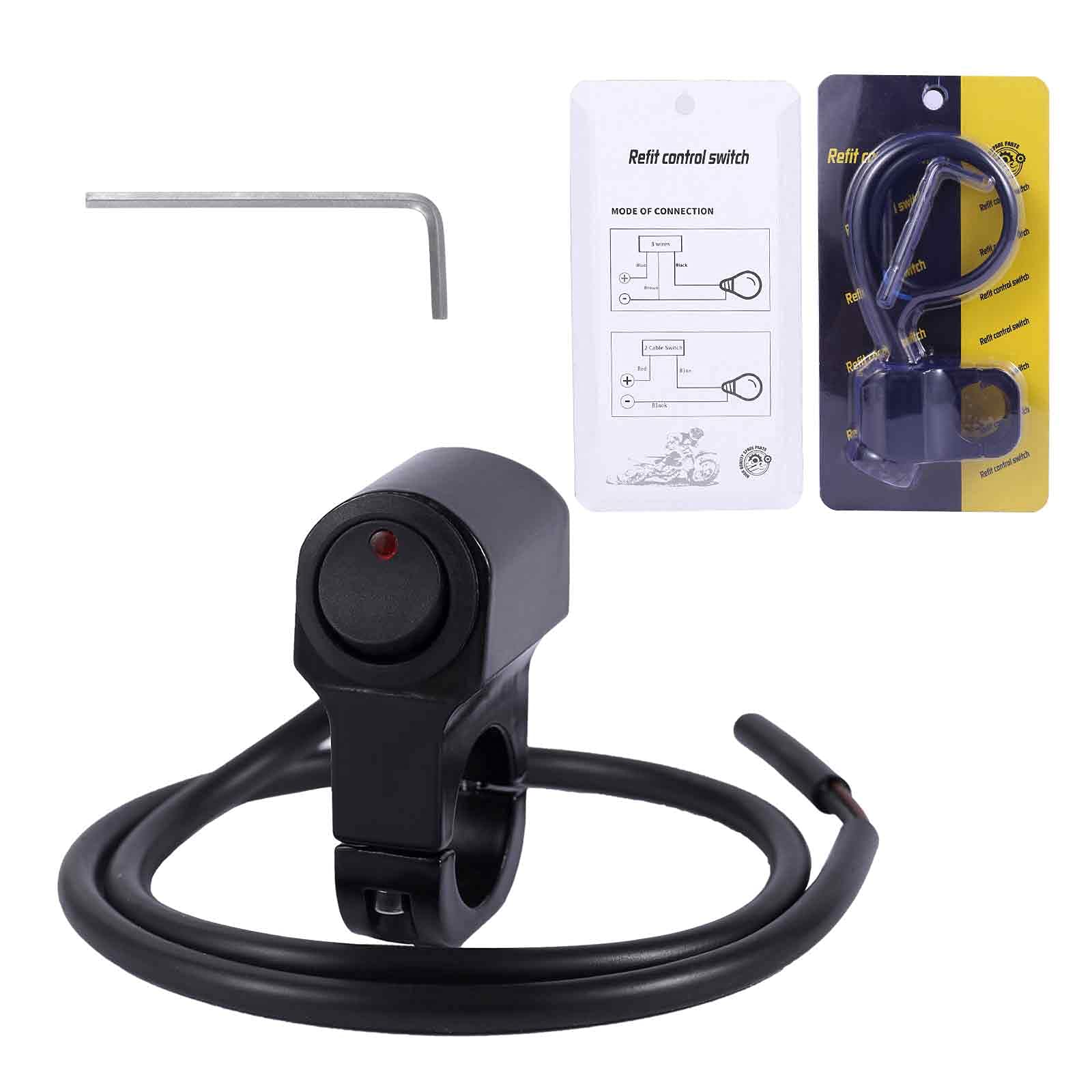 12V Motorcycle ATV LED Light Bar Switch - 7/8