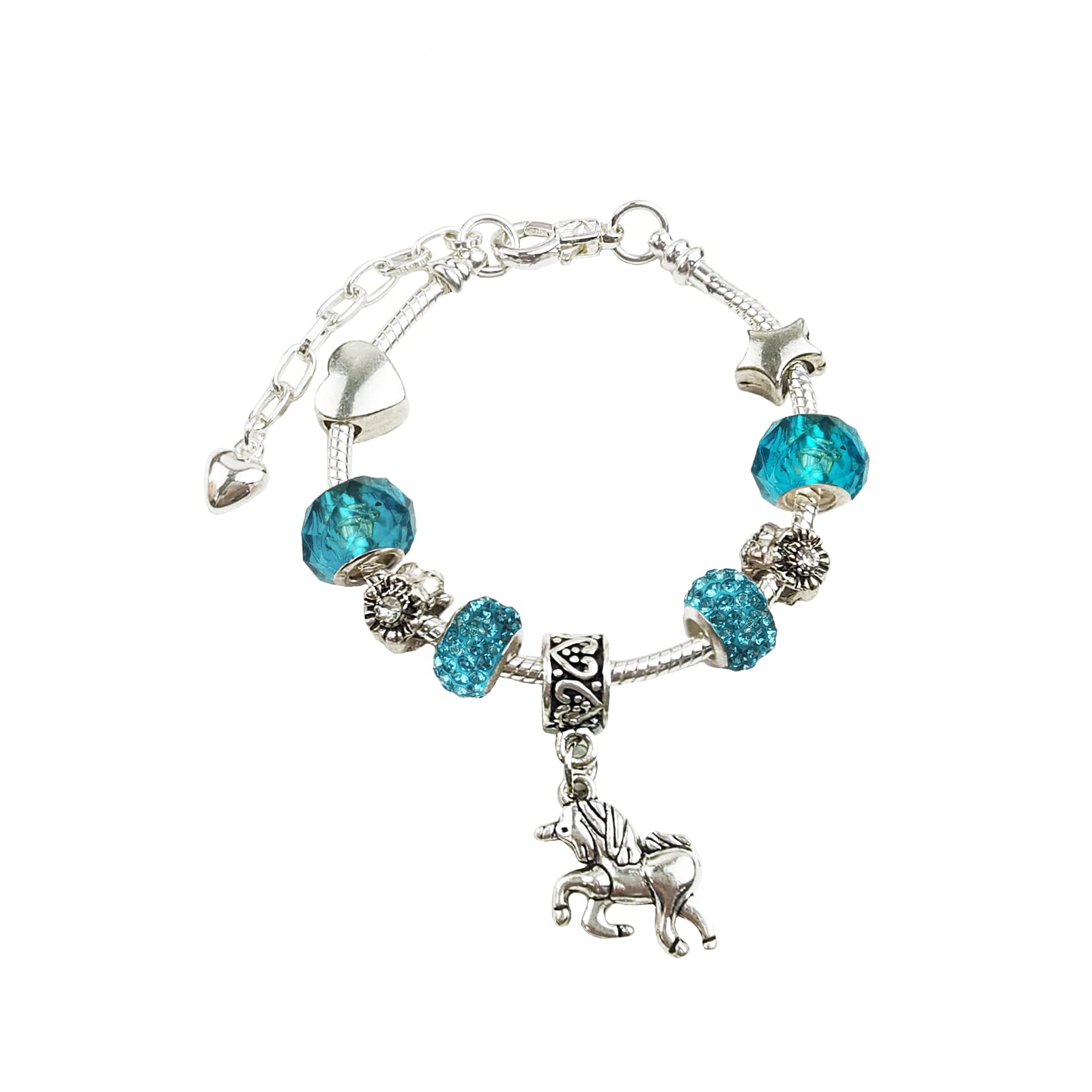 Unicorn Charm Bracelets for Girls & Teens - Cute Beaded Bracelet with Heart & Unicorn Pendant | Birthday Gifts, Friendship Jewelry, Party Favors
