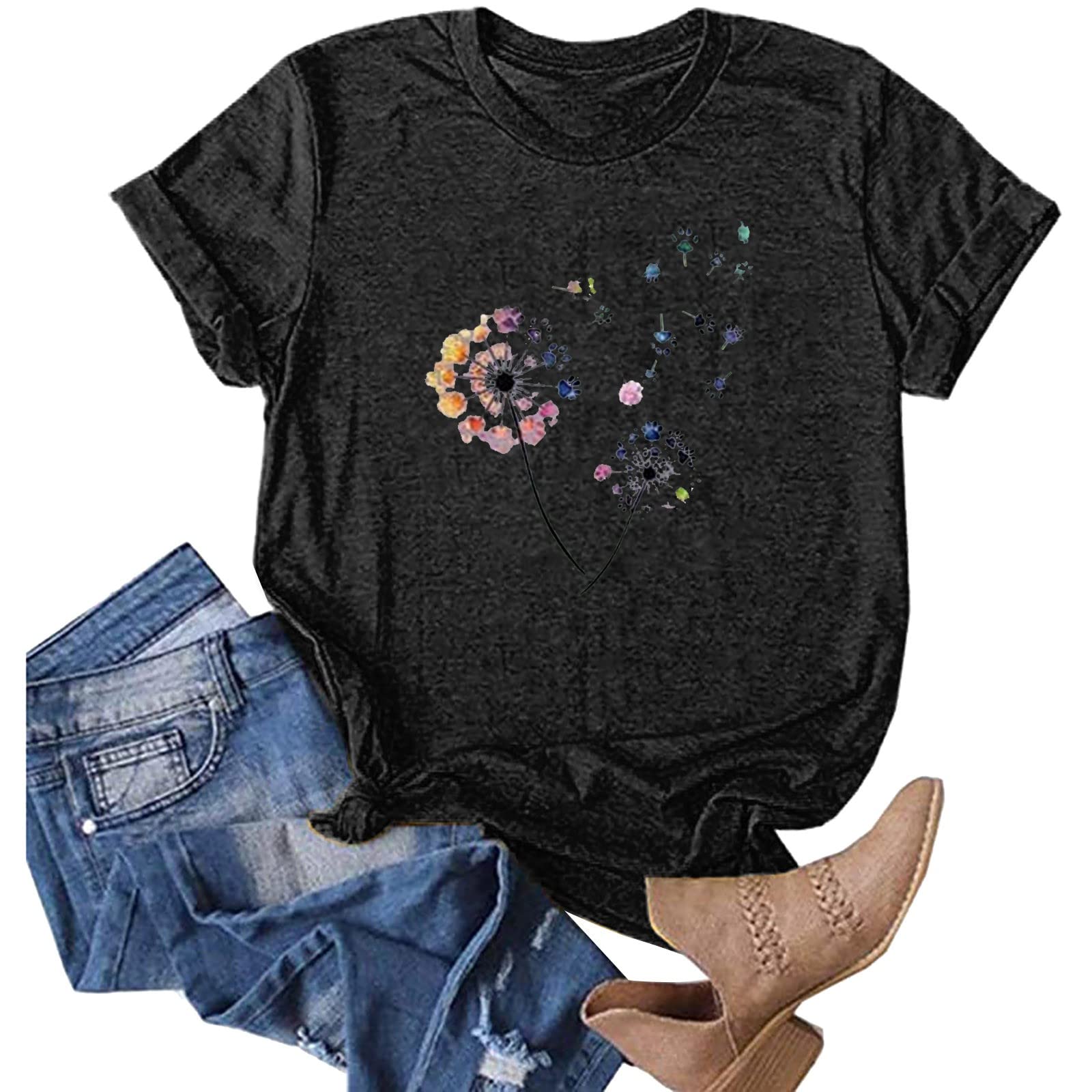 Women's Casual Summer Graphic Tees - Trendy Short Sleeve Crewneck Tops with Cute Prints | Perfect for Everyday Wear, Weekend Outings & Beach Vacations